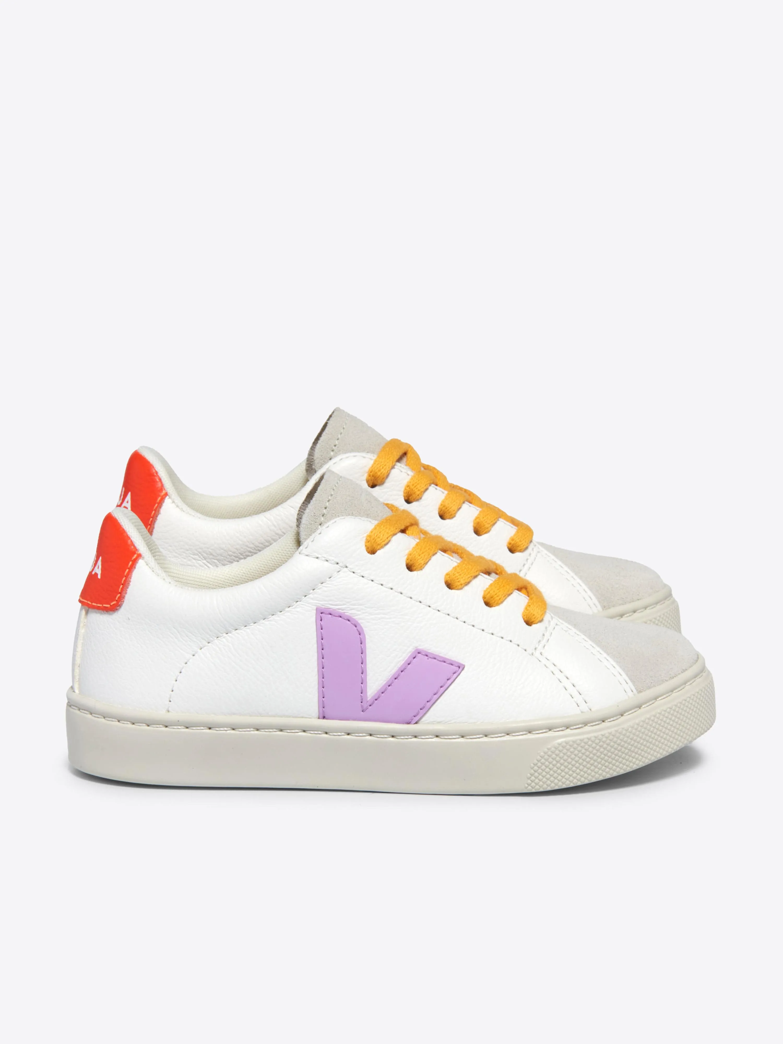 Kids Laces Leather Esplar Trainers in White