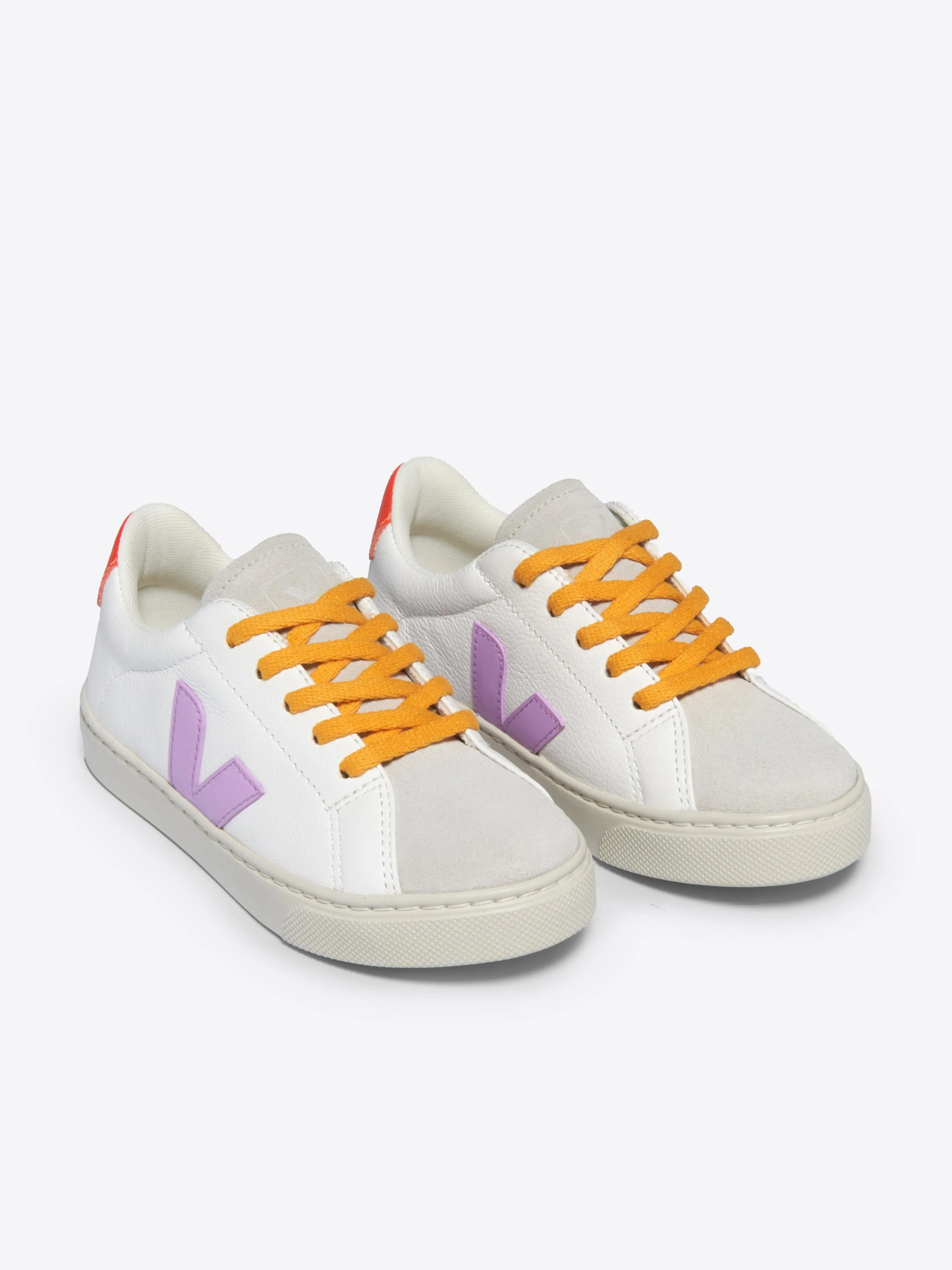Kids Laces Leather Esplar Trainers in White