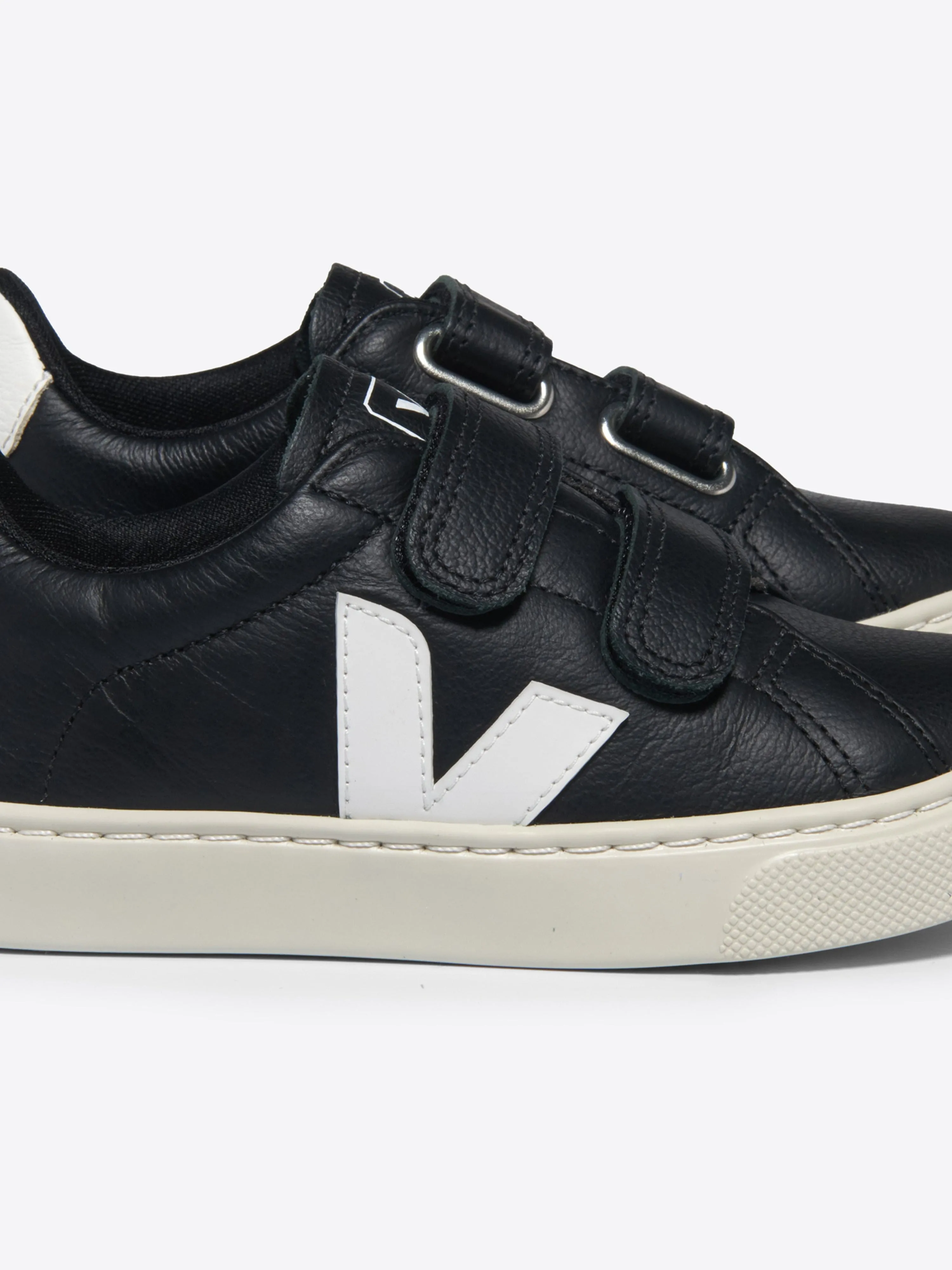 Kids Leather Esplar Trainers in Black