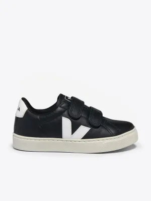 Kids Leather Esplar Trainers in Black