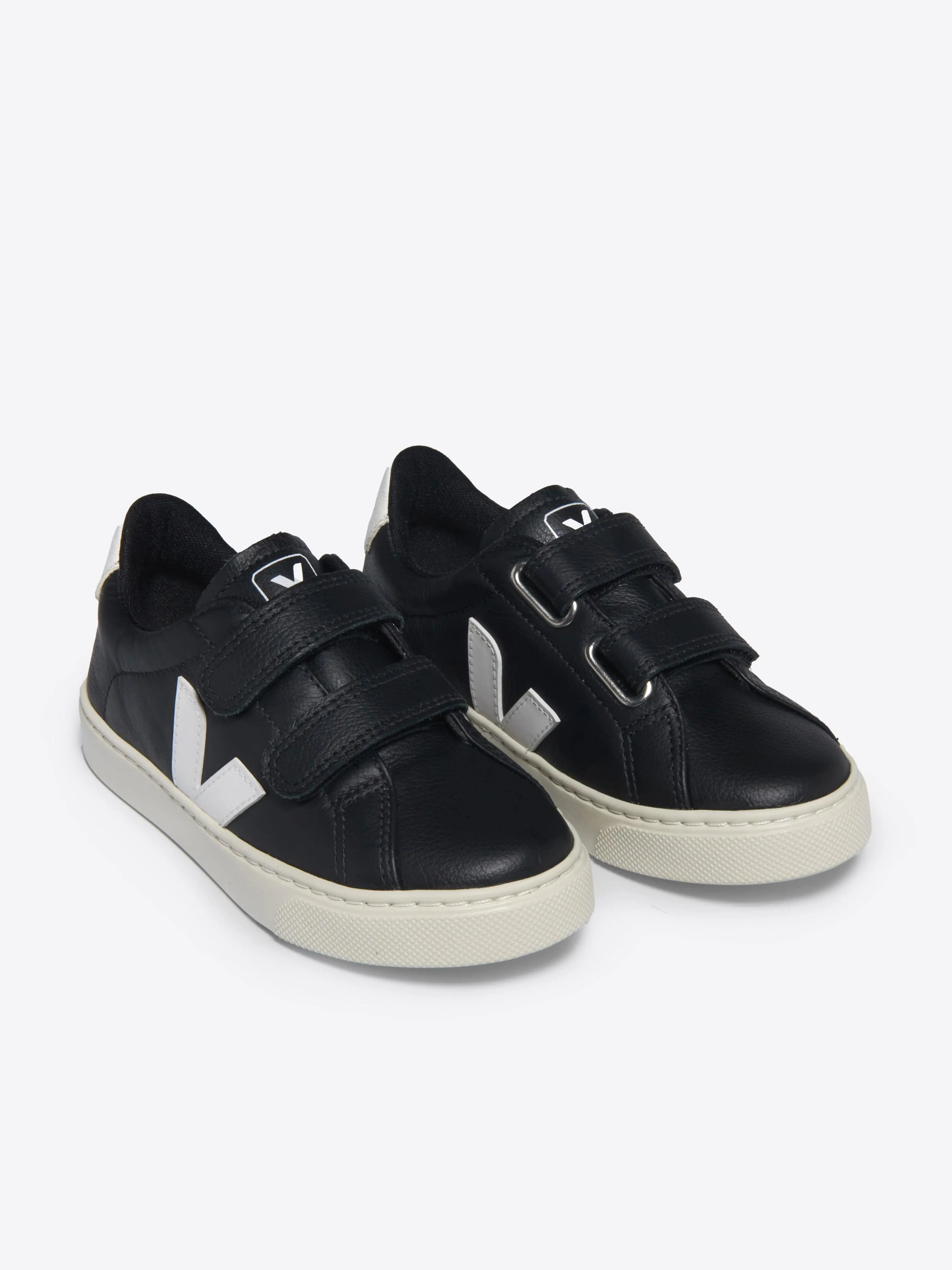 Kids Leather Esplar Trainers in Black