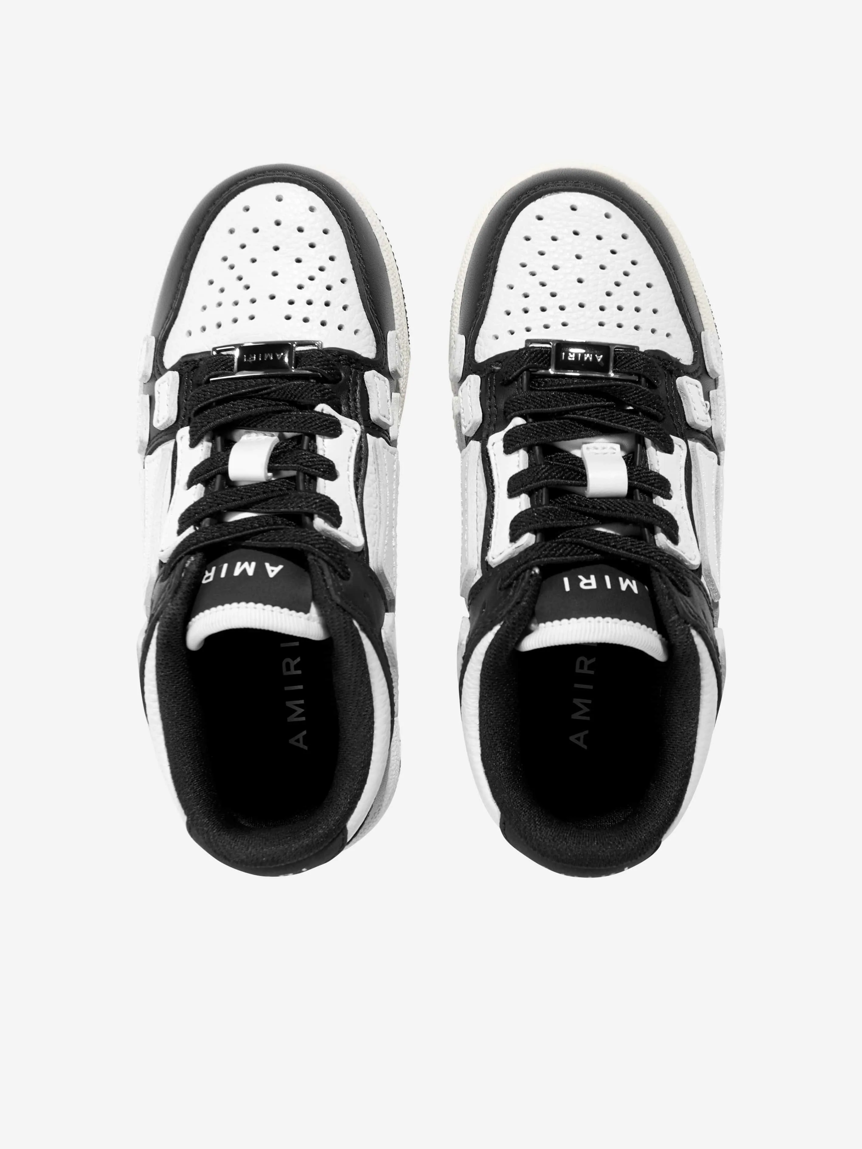 Kids Leather Skel Top Low Trainers in Black