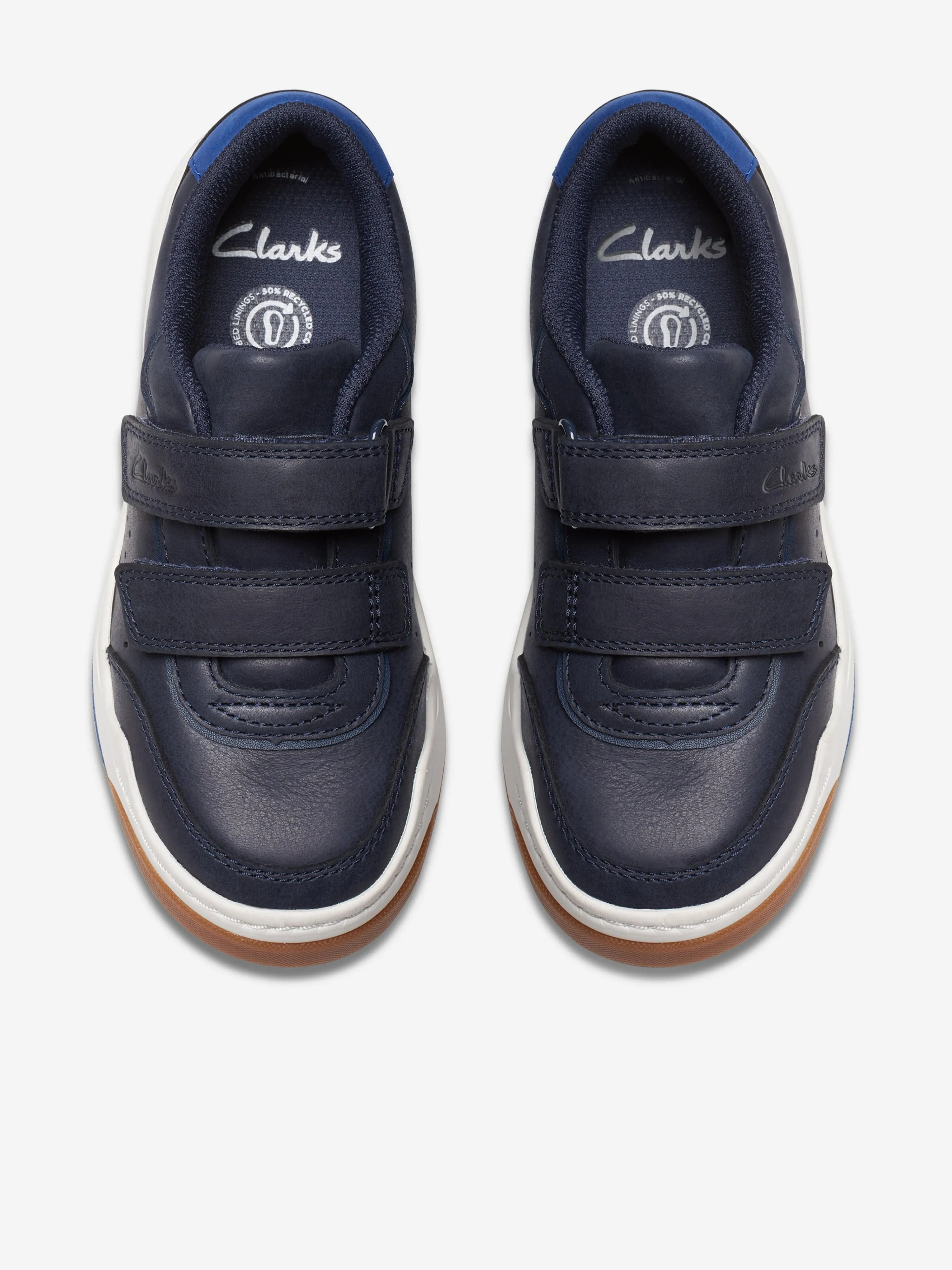 Kids Leather Urban Solo Trainers in Navy