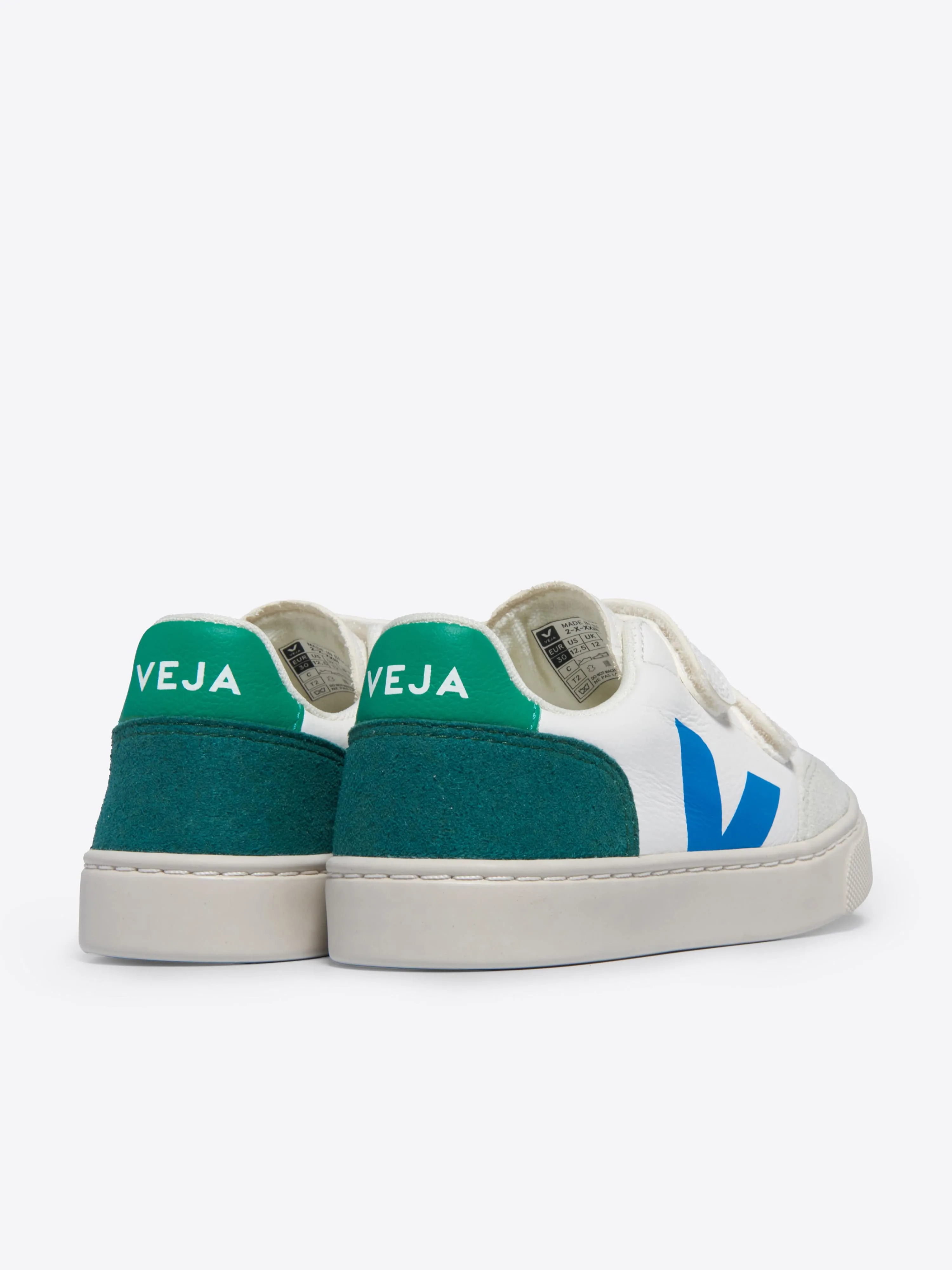 Kids Leather V-12 Trainers in White
