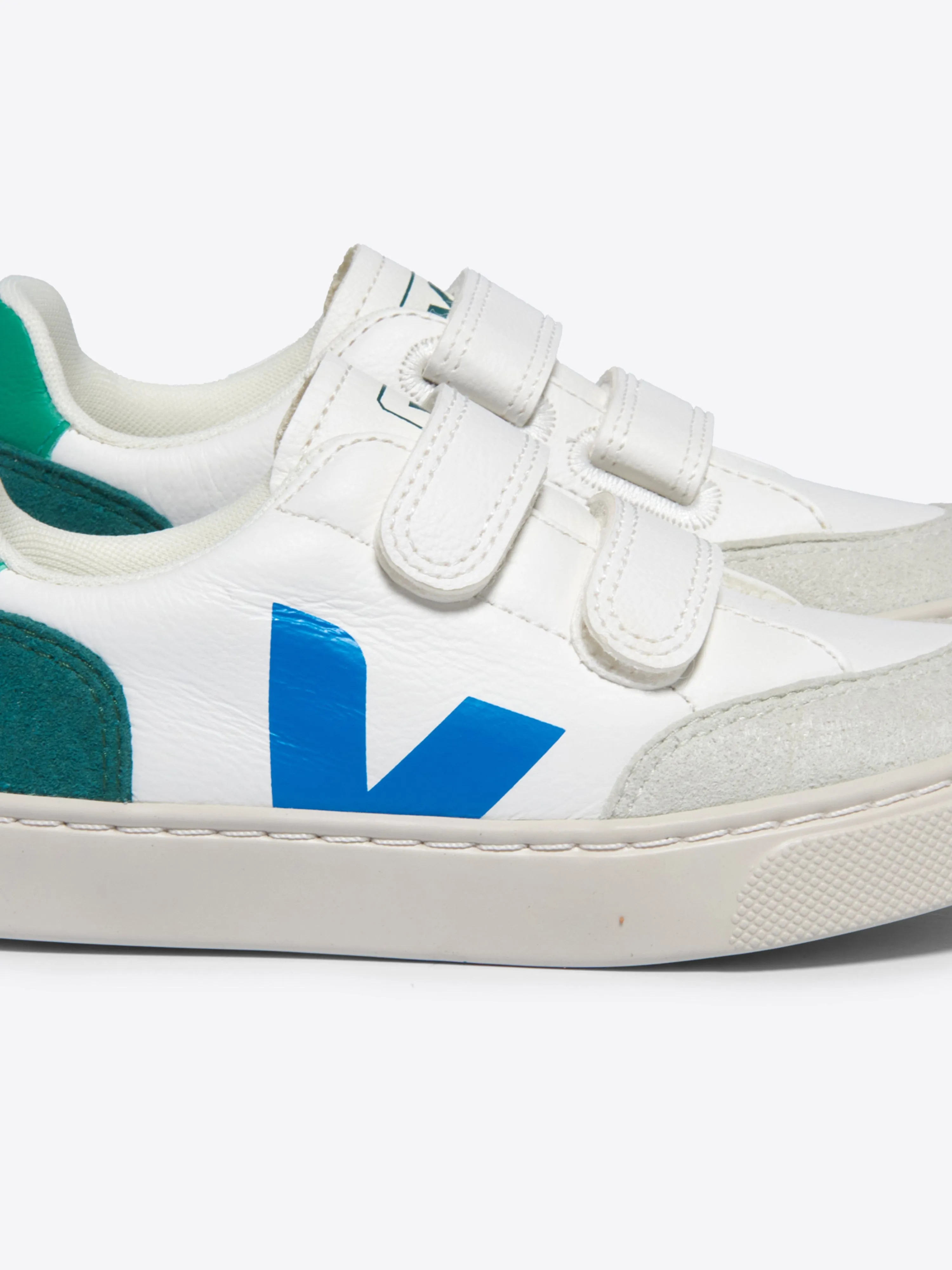 Kids Leather V-12 Trainers in White