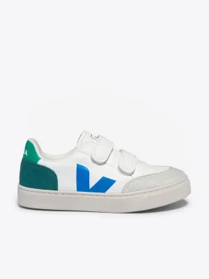 Kids Leather V-12 Trainers in White