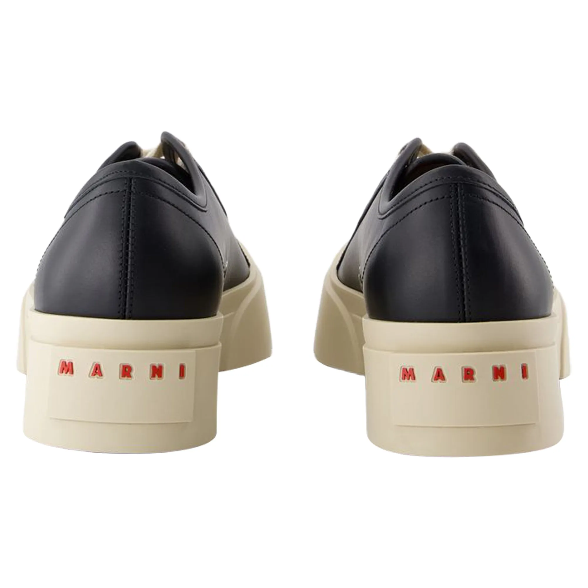 Laced Up Sneakers - Marni - Leather - Black
