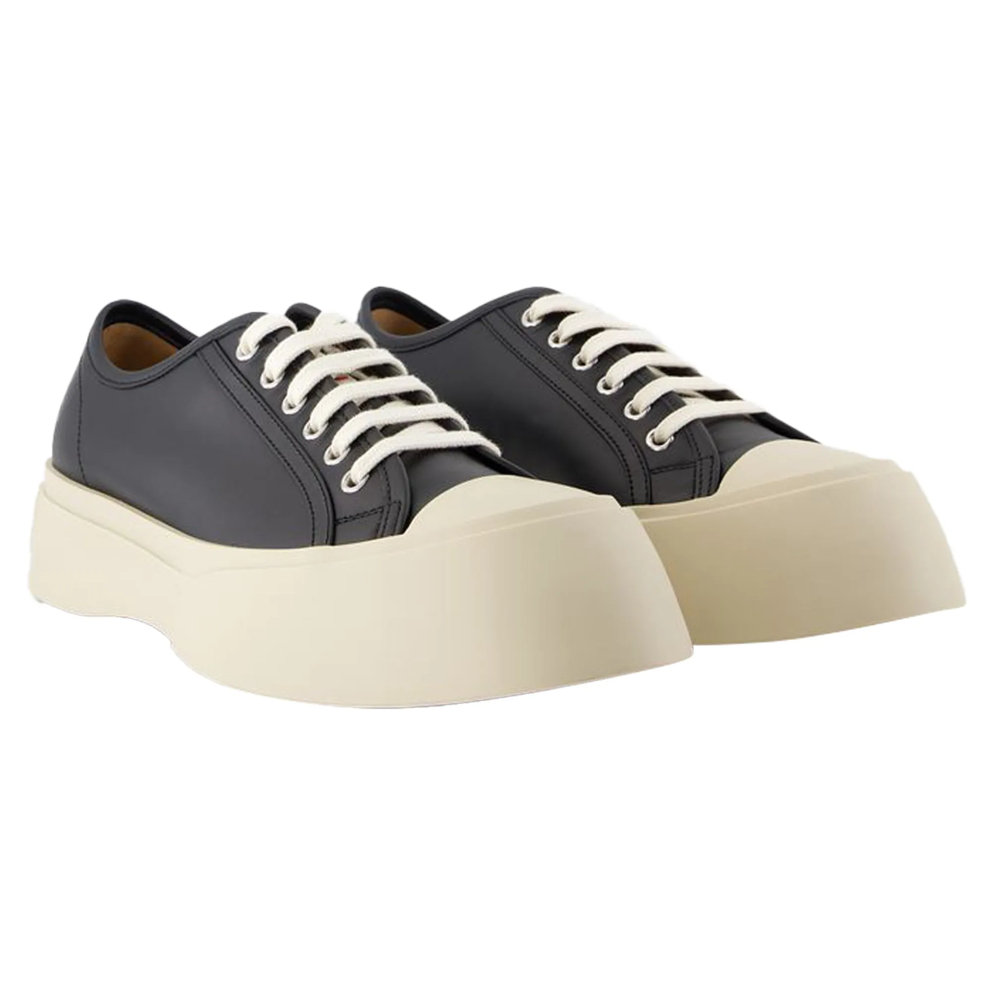 Laced Up Sneakers - Marni - Leather - Black