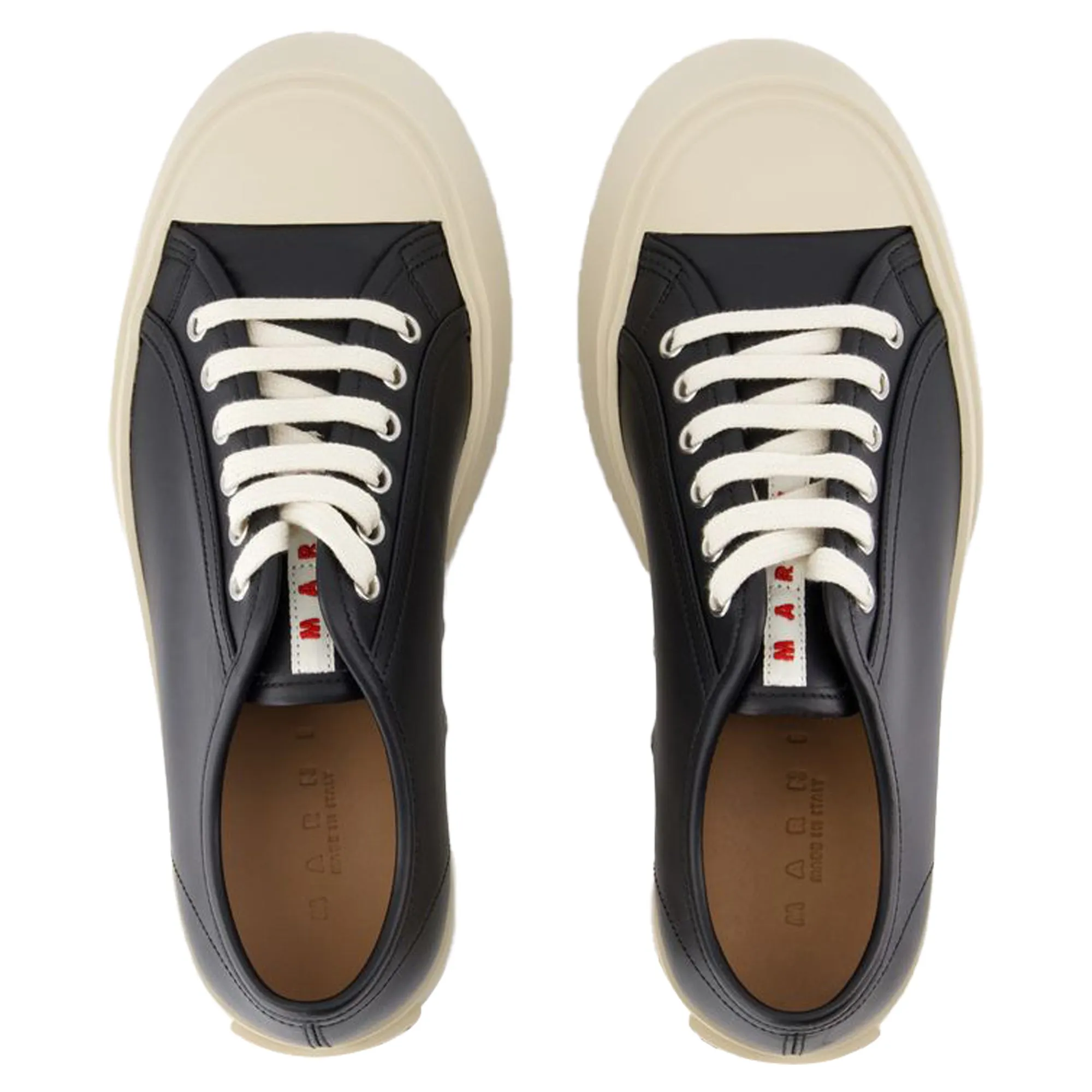 Laced Up Sneakers - Marni - Leather - Black