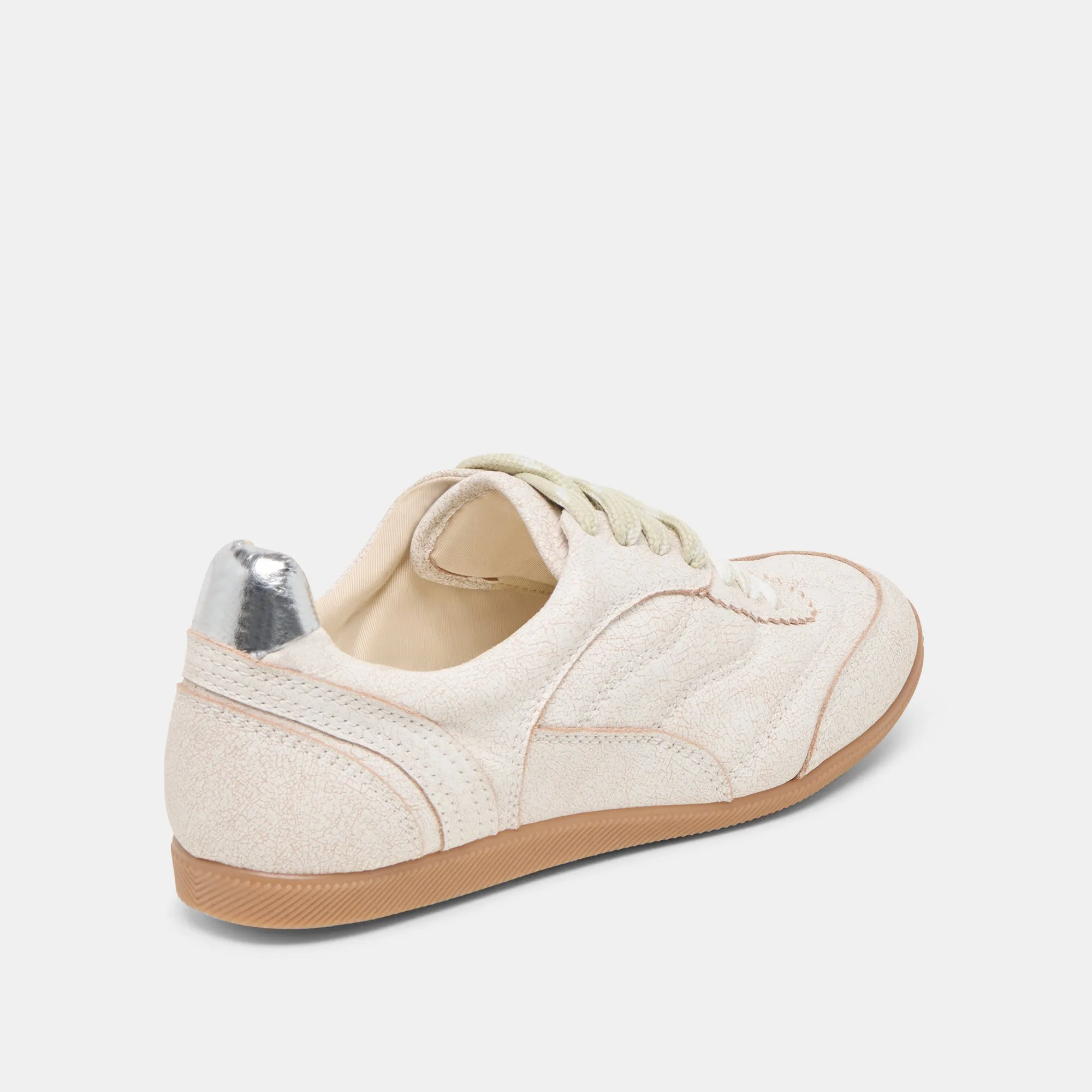 LAINI SNEAKERS OFF WHITE CRACKLED LEATHER