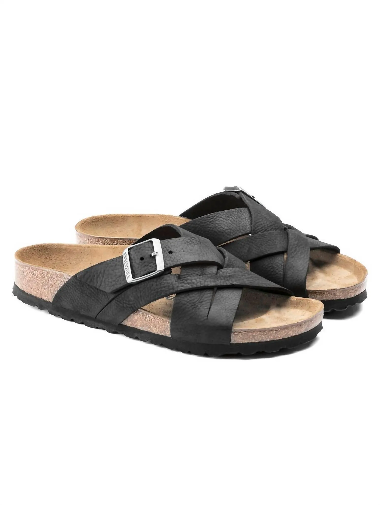 Lugano Oiled Leather Sandal in Camberra Old Black