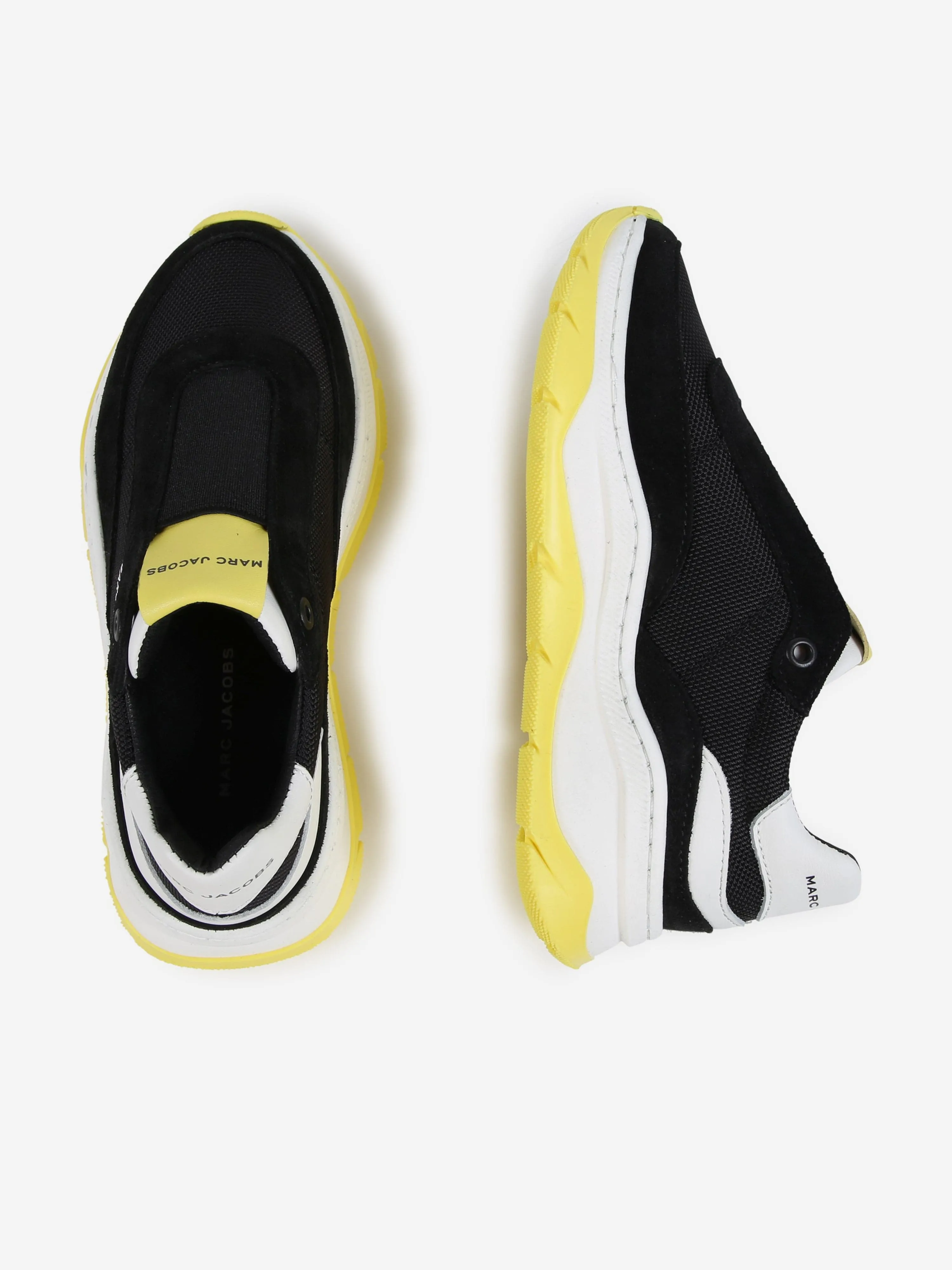MARC JACOBS Kids Leather Logo Trainers in Black
