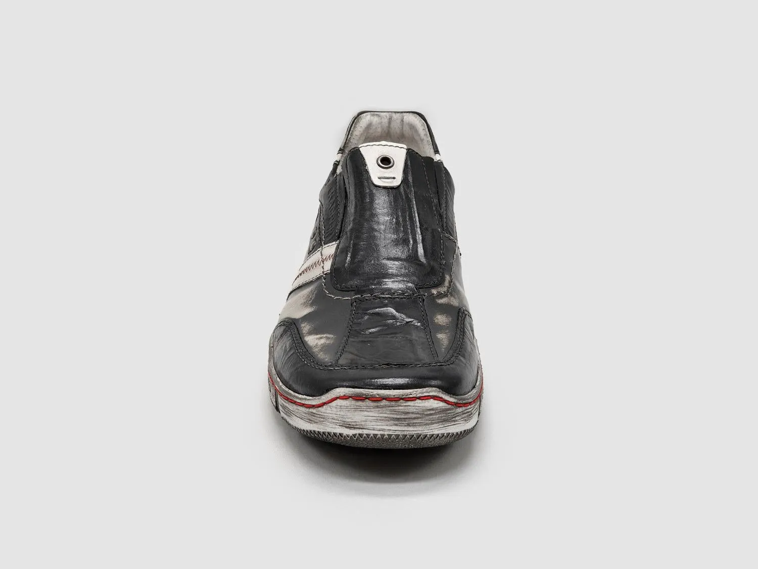 Men's Comfort Slip-On Leather Shoes In Black/white