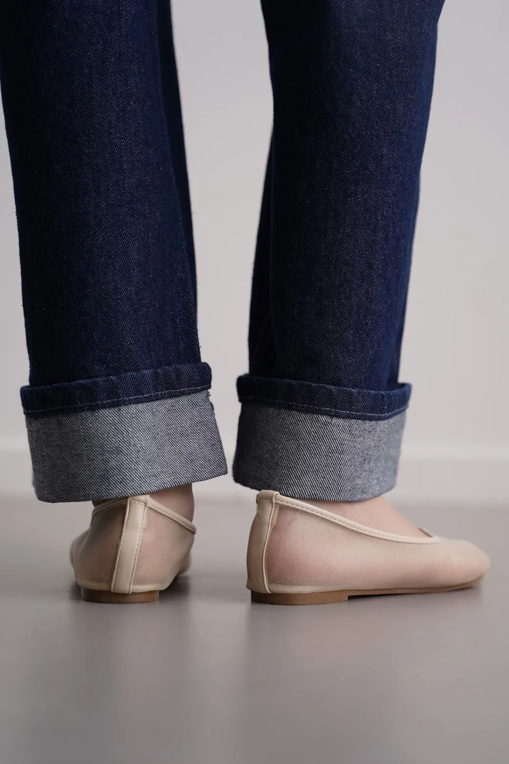 MESH BALLERINA PUMPS