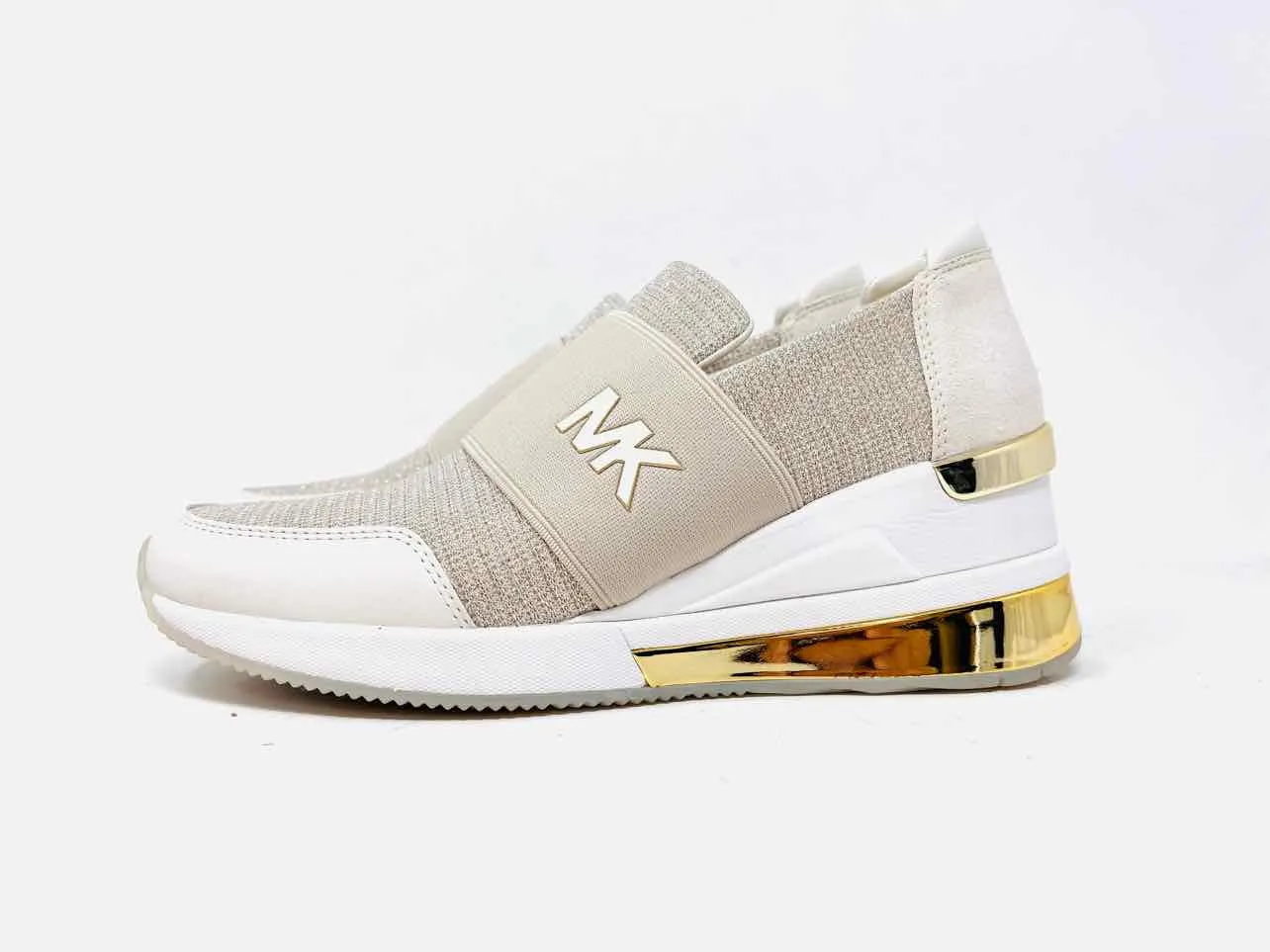Michael Michael Kors Size 8 Champagne Slip-on Glitter W/ BOX!!! Shoes Sneakers