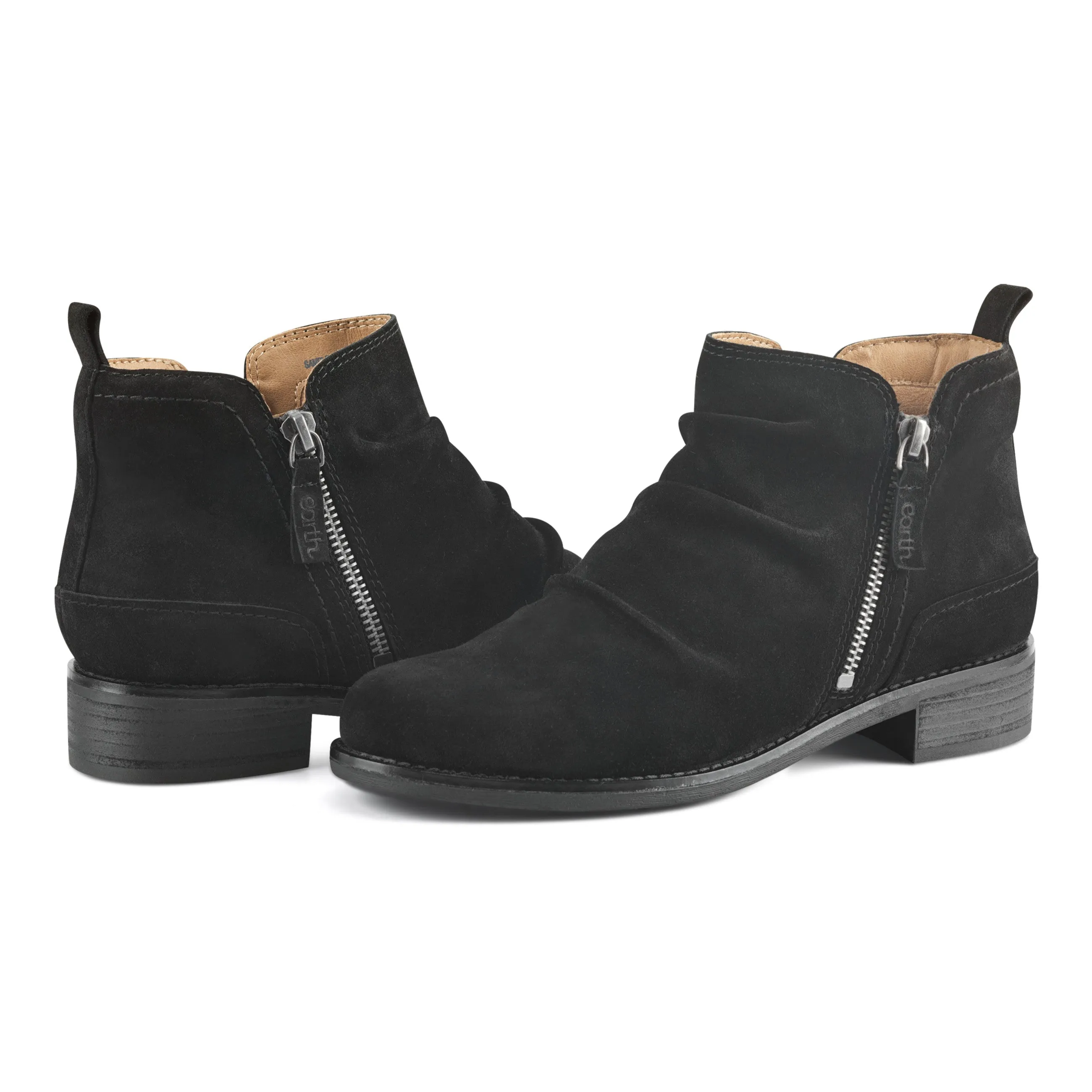 Nadya Round Toe Ruched Casual Booties