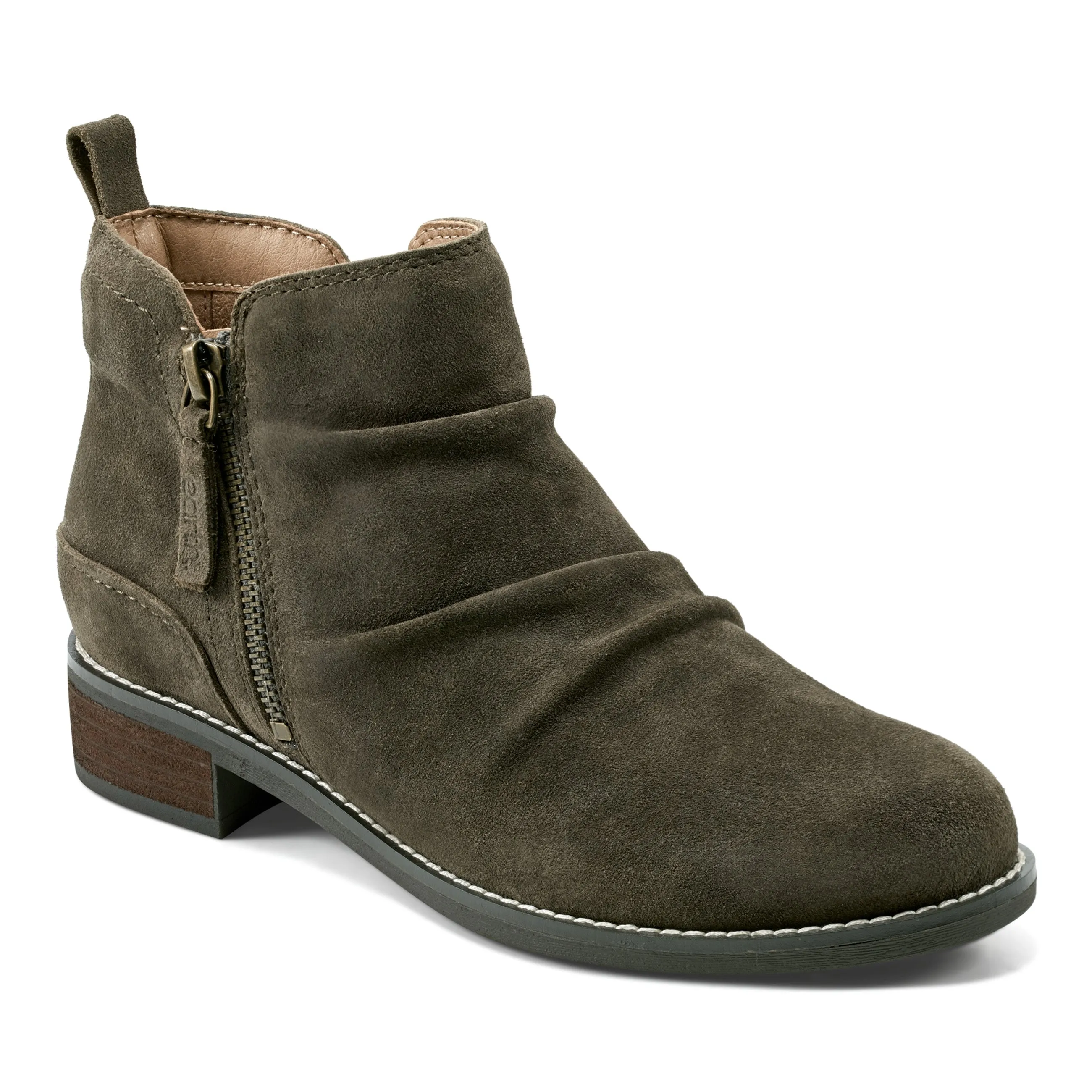 Nadya Round Toe Ruched Casual Booties