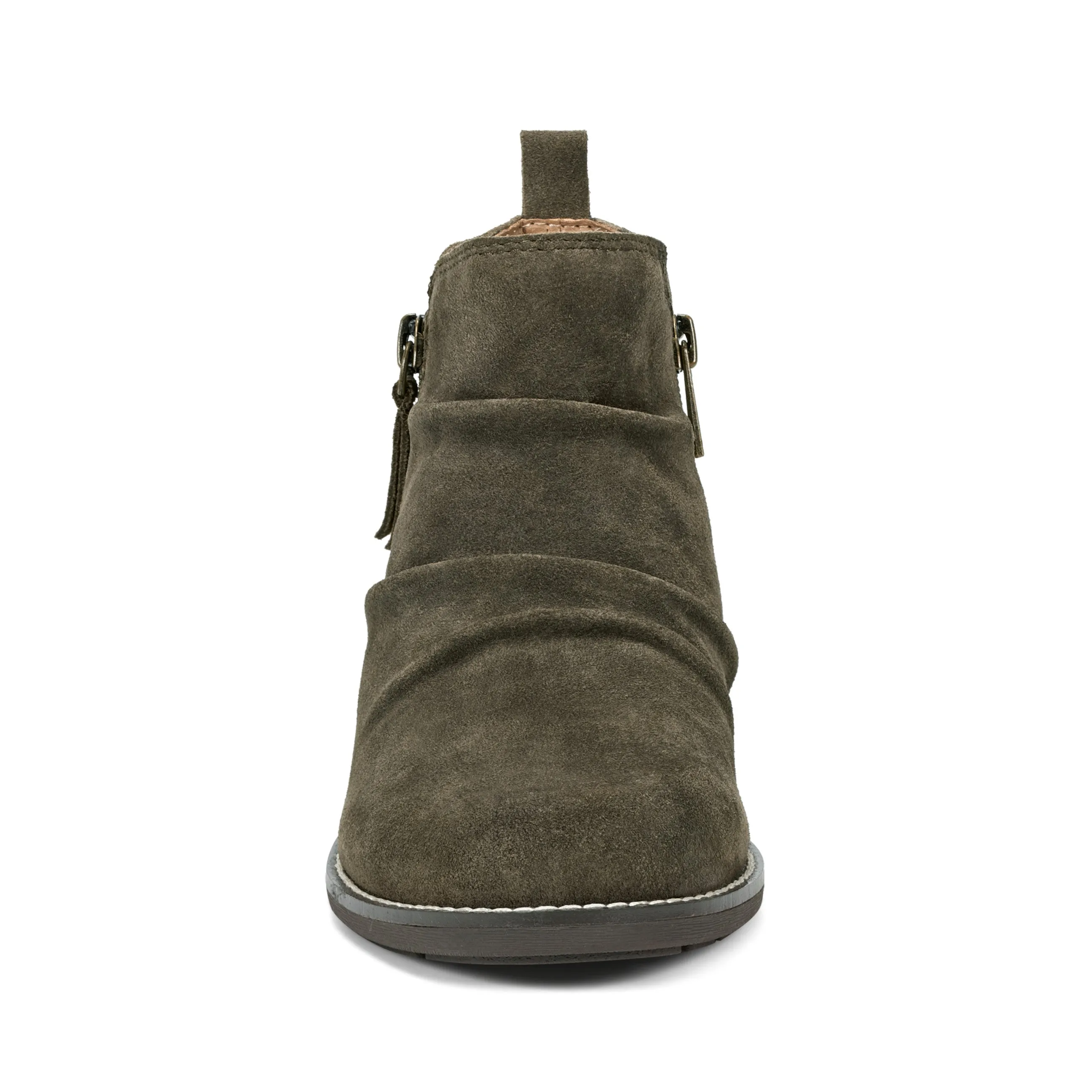 Nadya Round Toe Ruched Casual Booties