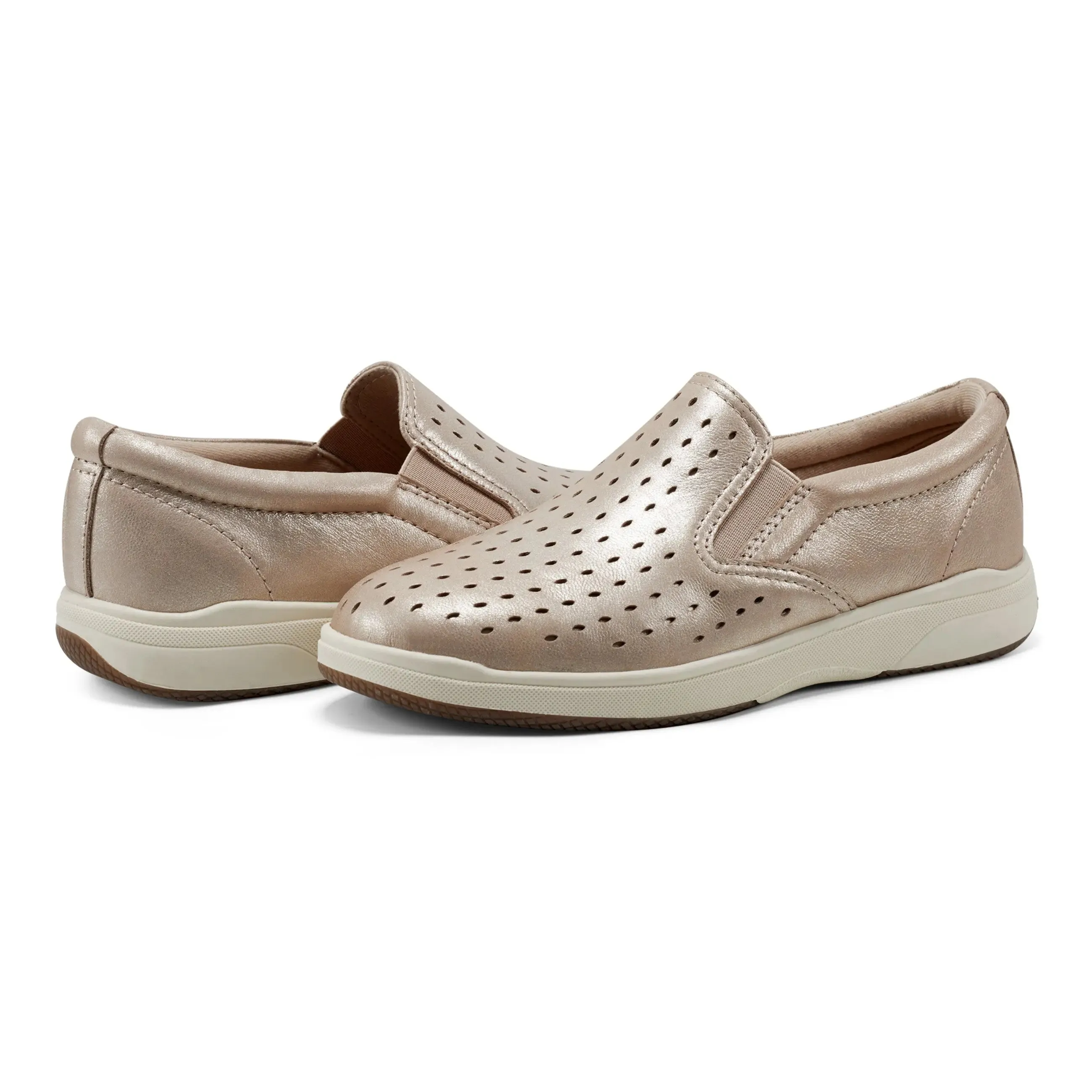 Nel Laser Cut Round Toe Casual Slip-on Sneakers