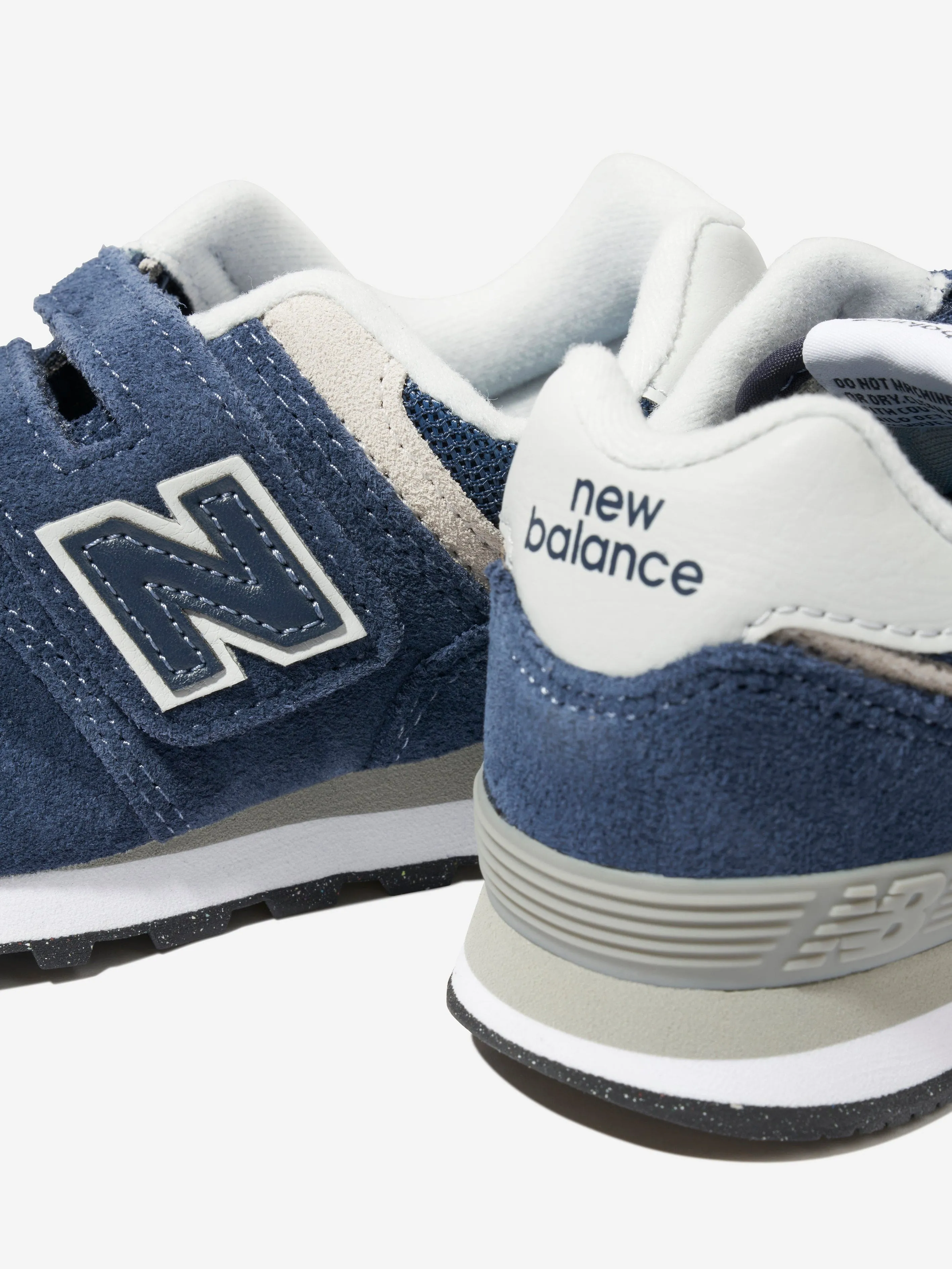 New Balance Kids 574 Lace Up Logo Trainers in Navy