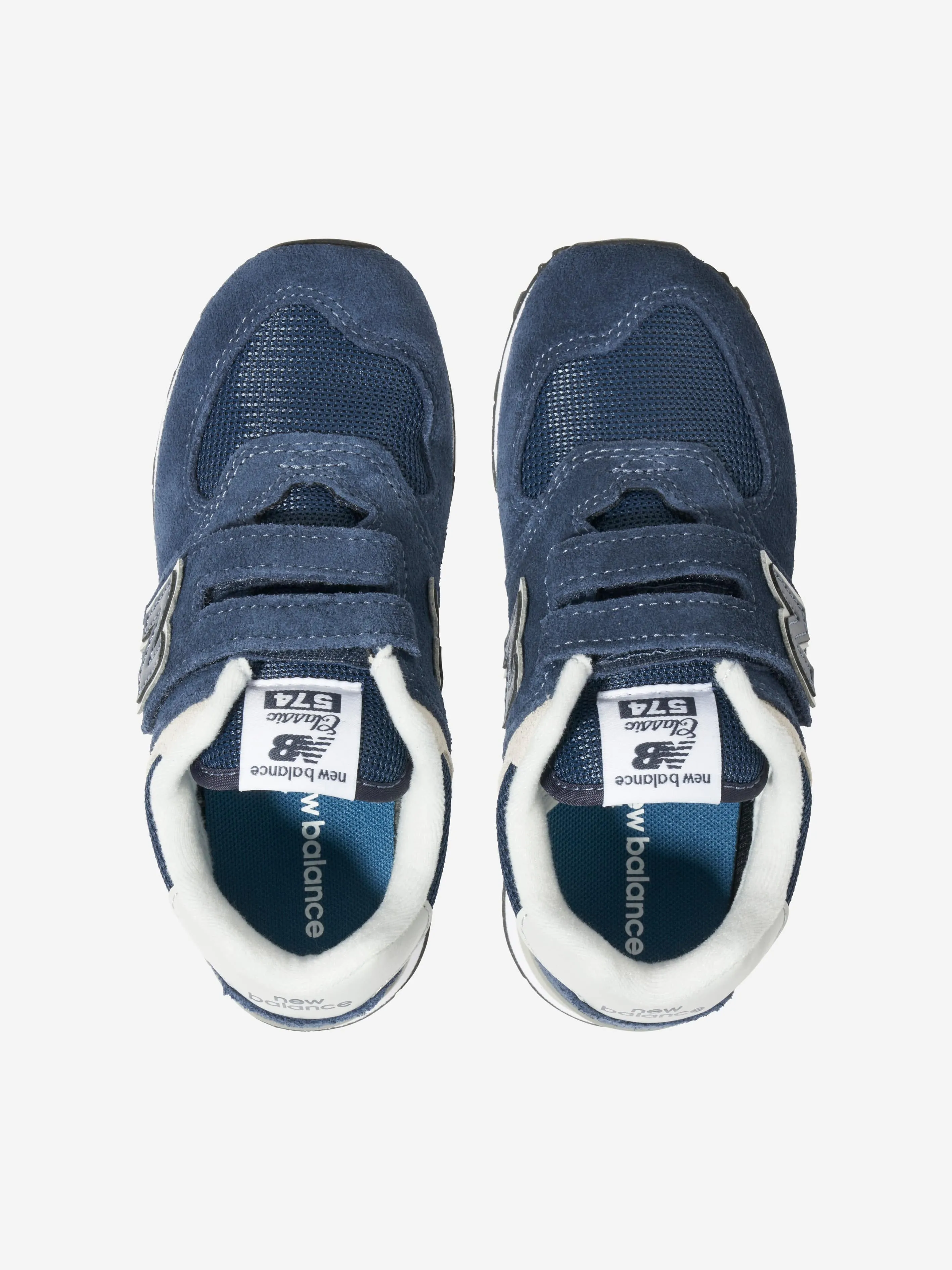 New Balance Kids 574 Lace Up Logo Trainers in Navy