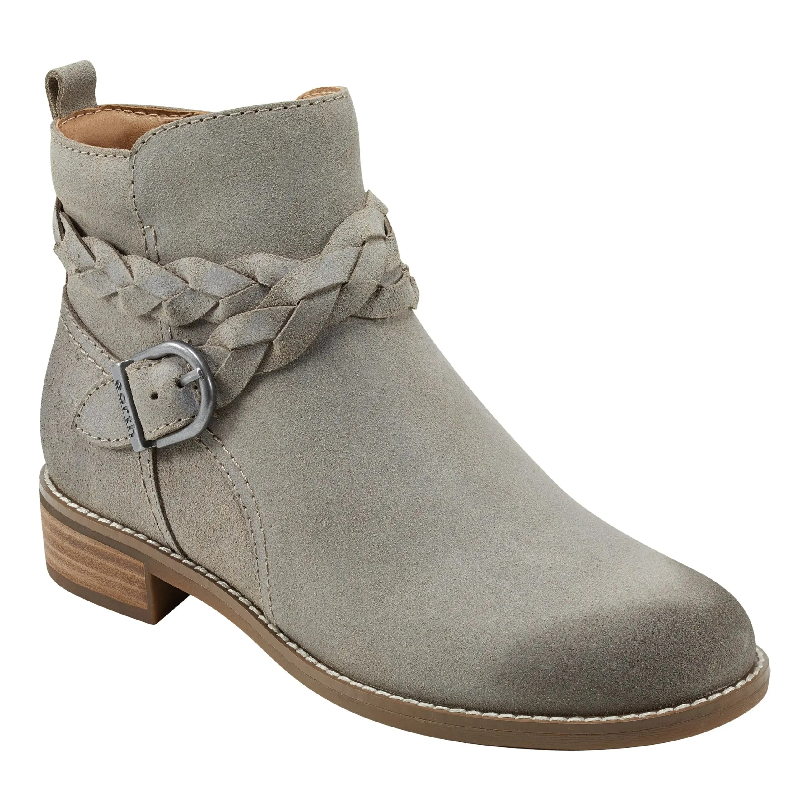 Nicole Round Toe Stacked Heel Casual Booties