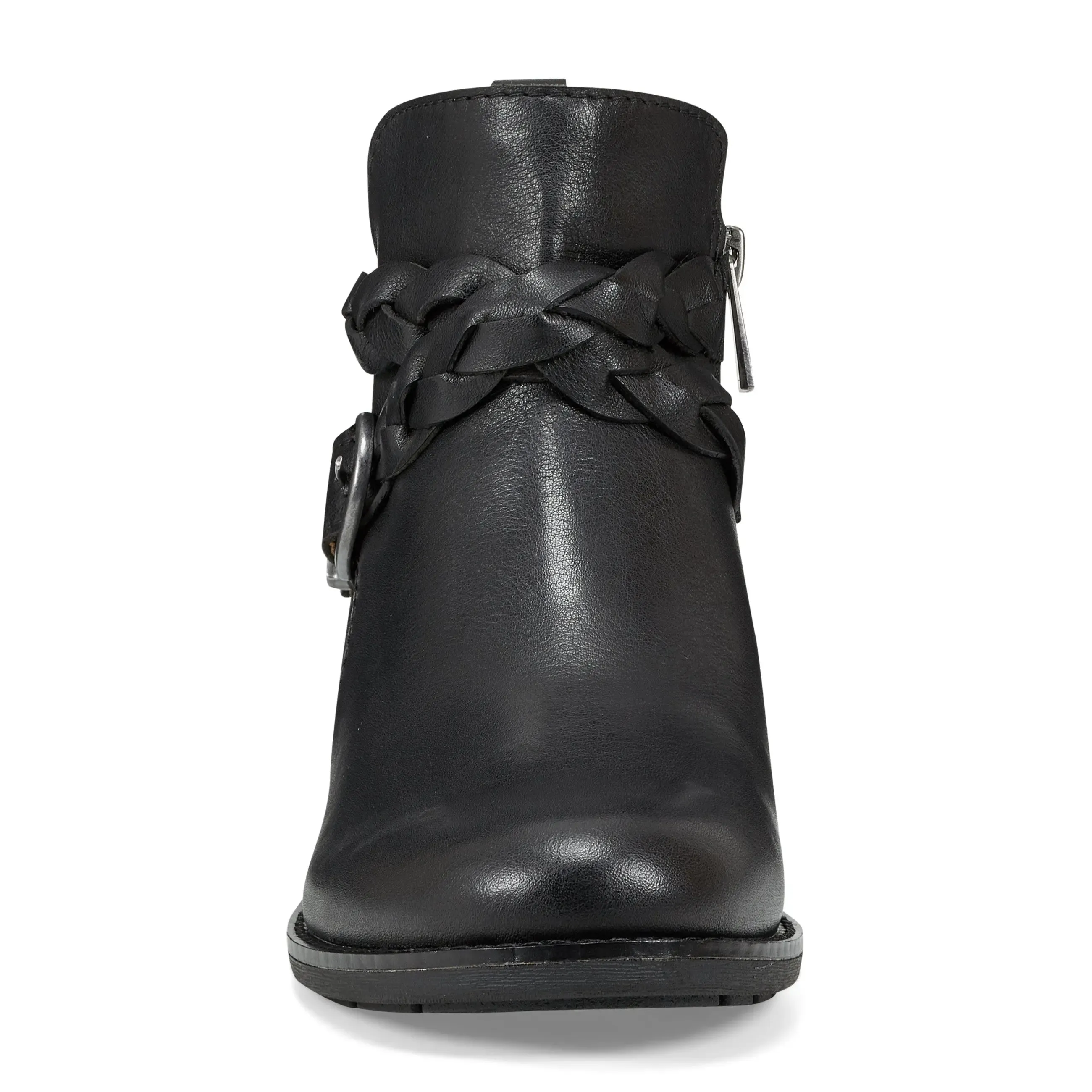 Nicole Round Toe Stacked Heel Casual Booties