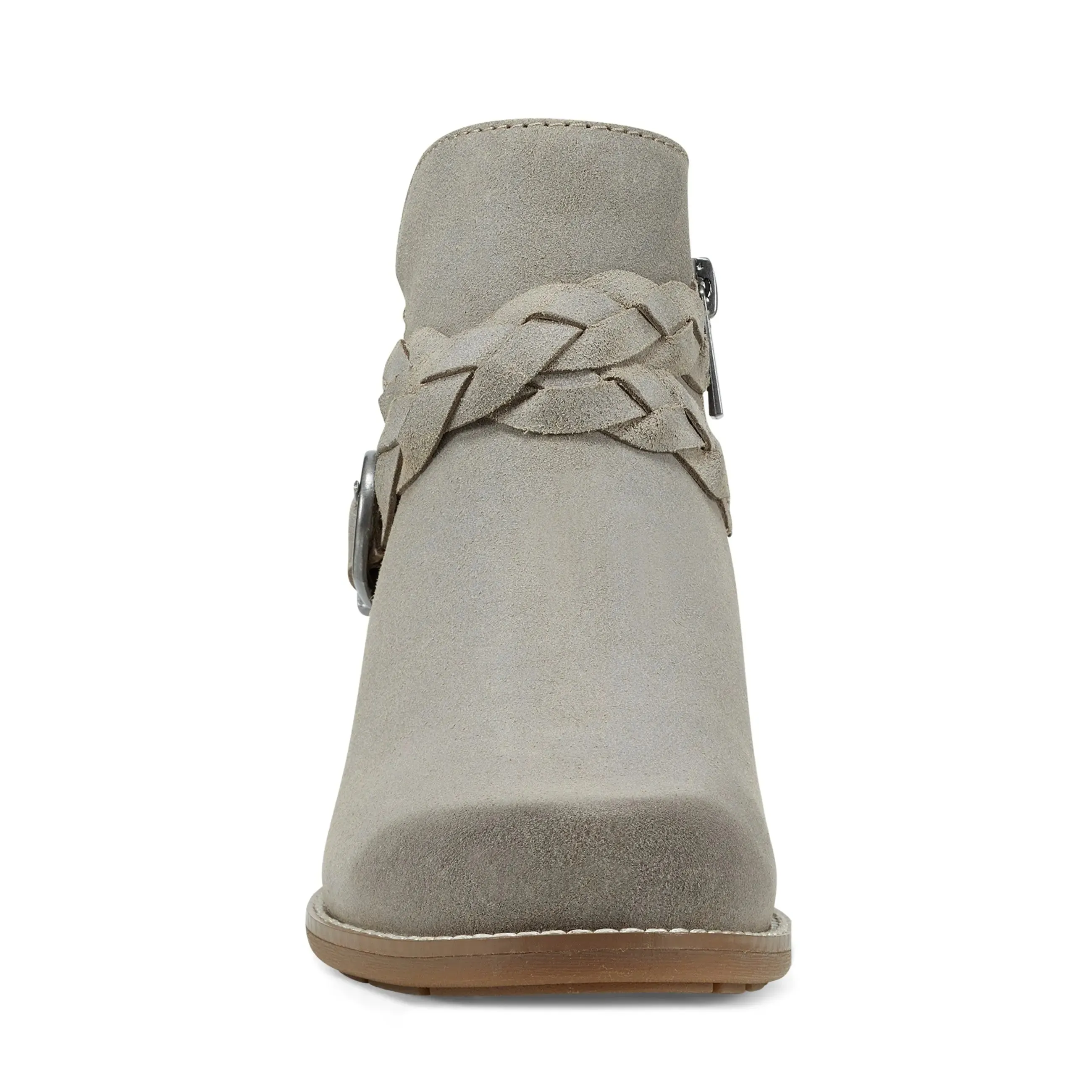 Nicole Round Toe Stacked Heel Casual Booties