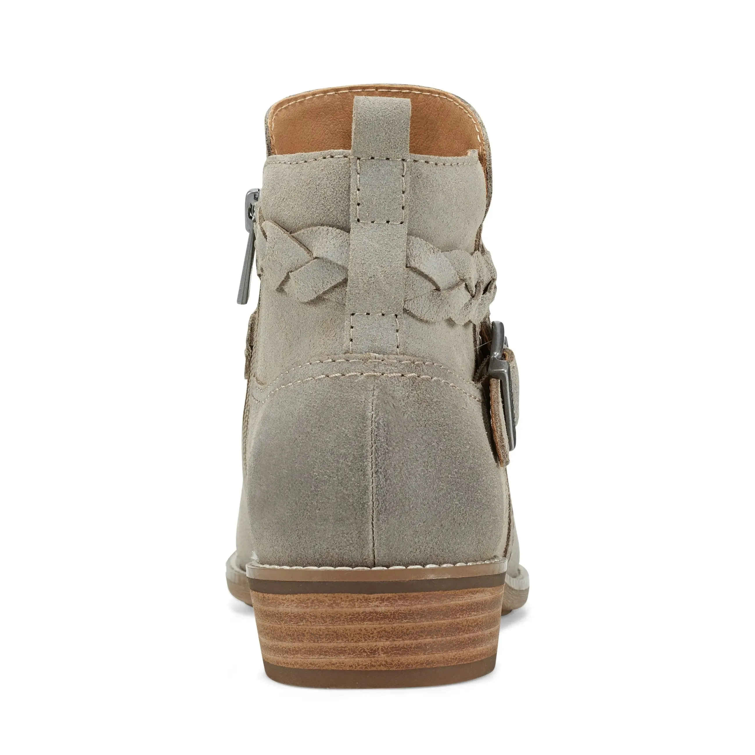Nicole Round Toe Stacked Heel Casual Booties
