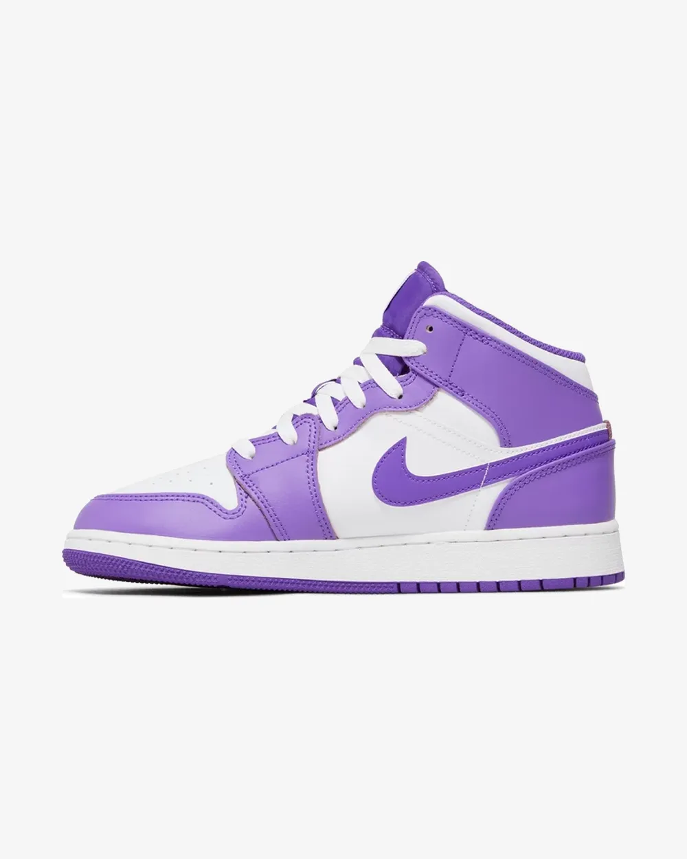 NIKE AIR JORDAN1 MID GS PURPLE VENOM WHITE (NEW)