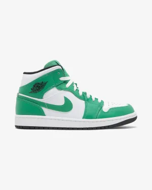 NIKE AIR JORDAN1 MID WHITE LUCKY GREEN