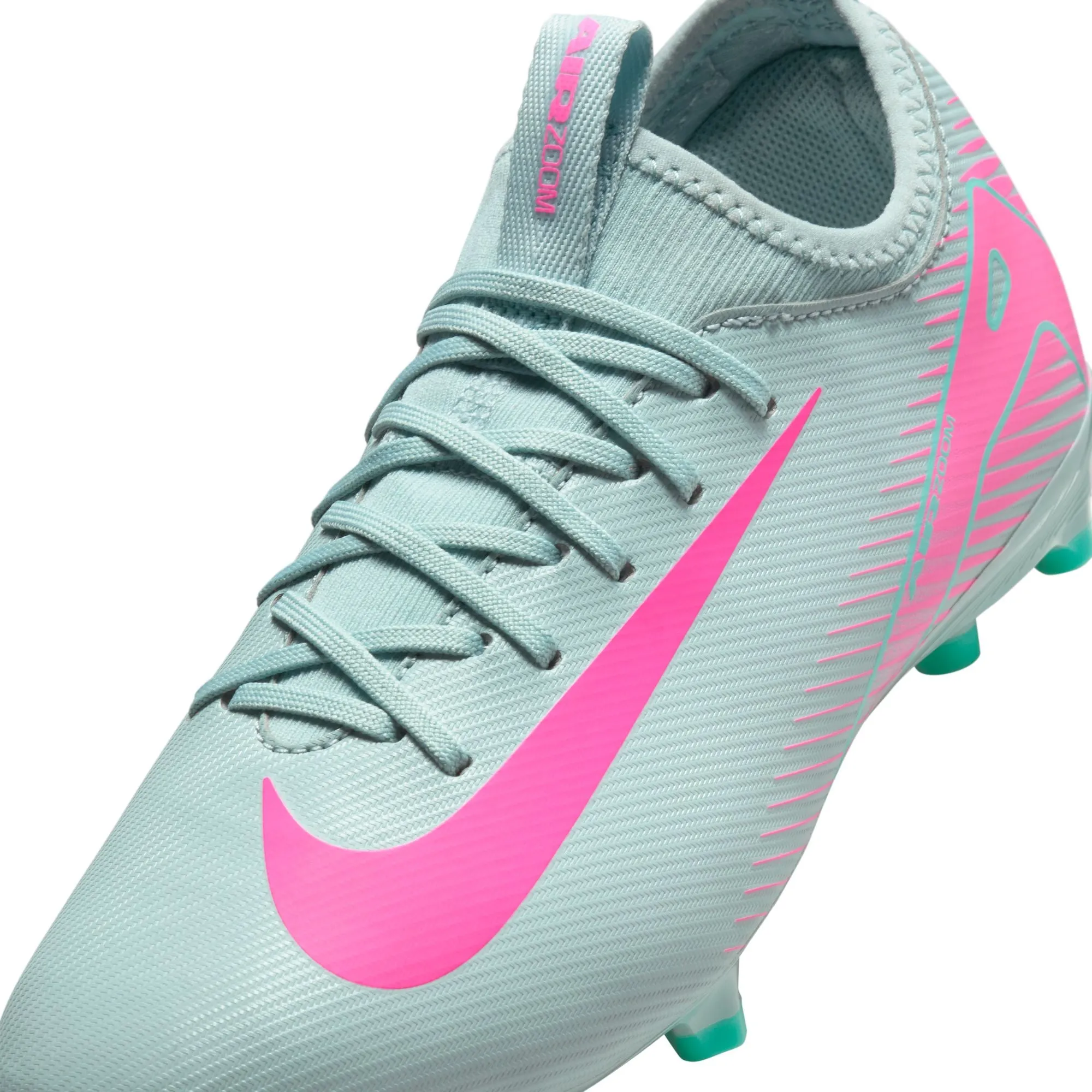 Nike Junior Zoom Vapor 16 Academy FG Firm Ground Cleats - Ocean Cube/Pink Blast