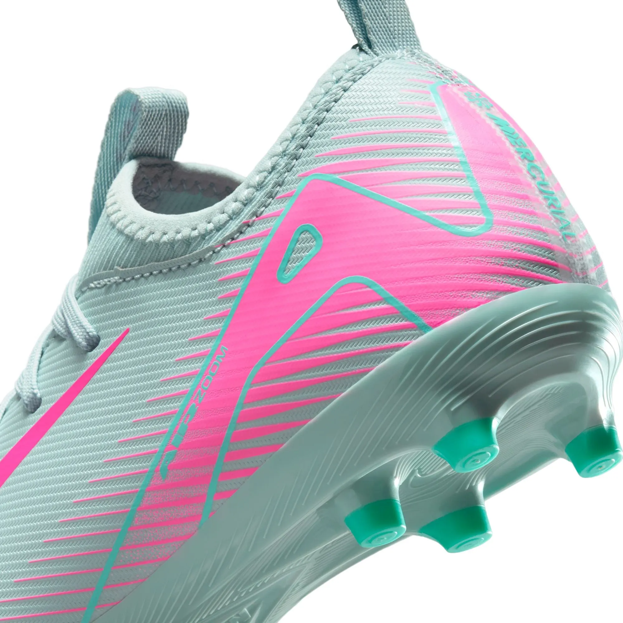 Nike Junior Zoom Vapor 16 Academy FG Firm Ground Cleats - Ocean Cube/Pink Blast