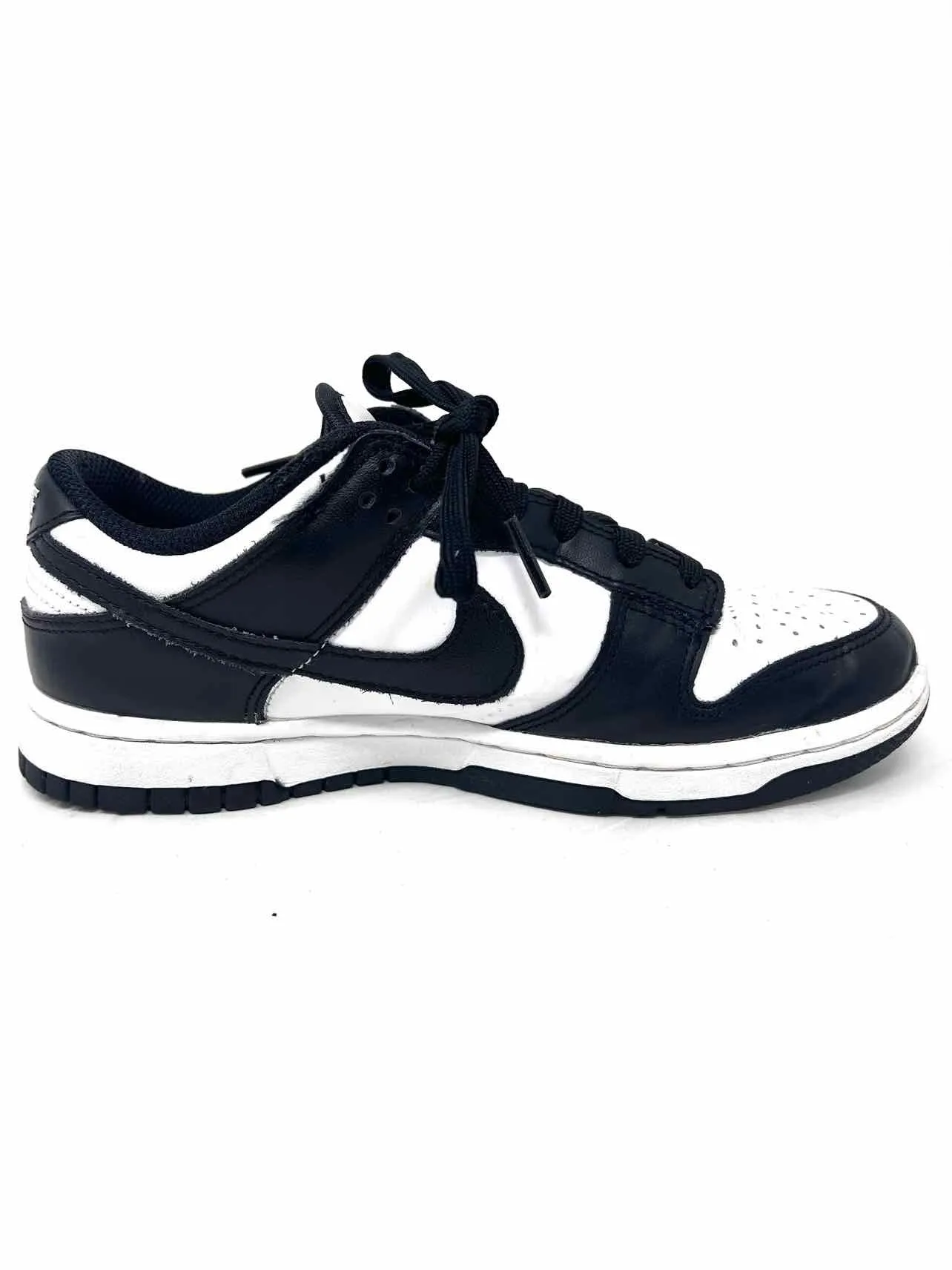 Nike Size 7 Black/White Lace-Up Leather AS IS Shoes Sneakers
