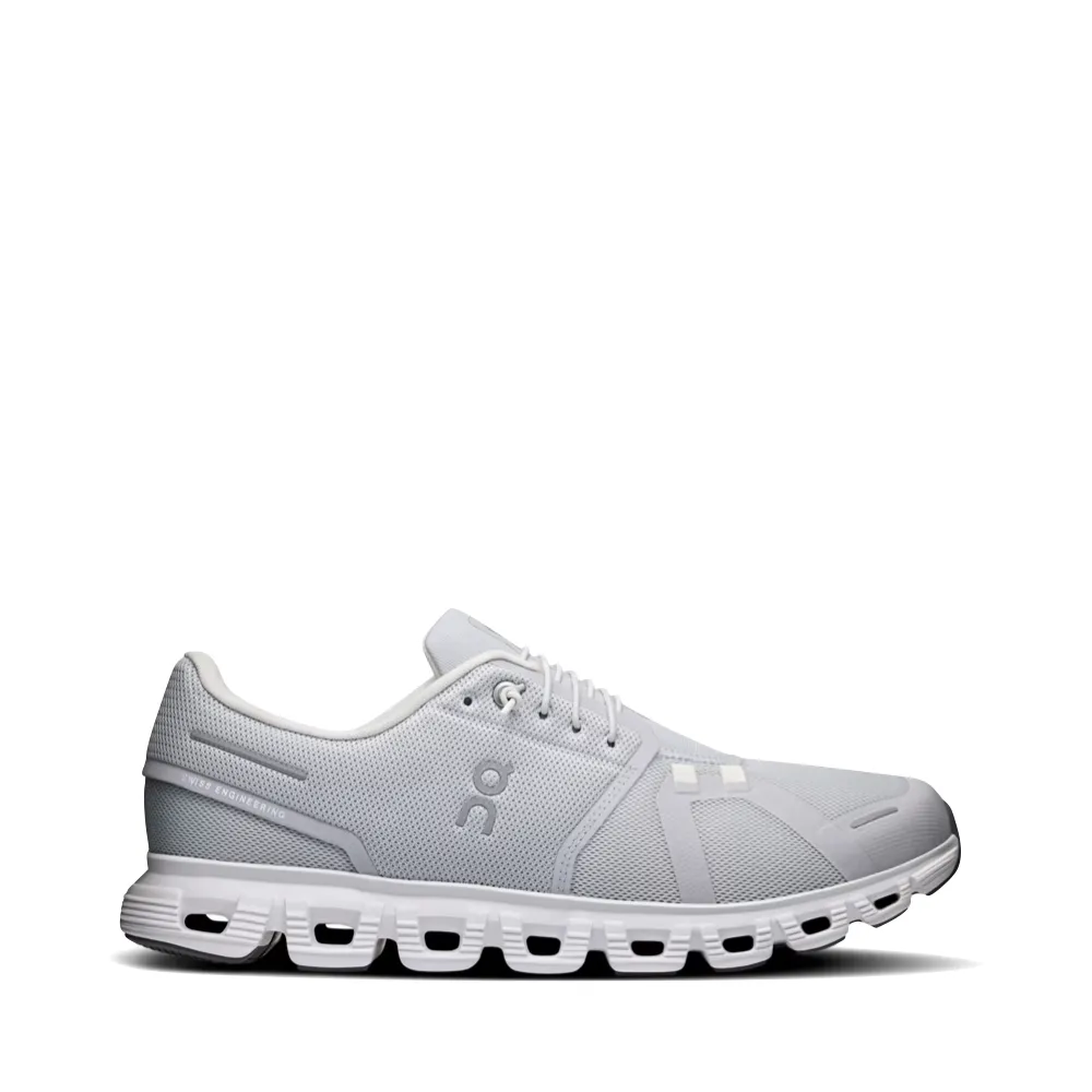 On Men's Cloud 6 Sneaker in Glacier/White