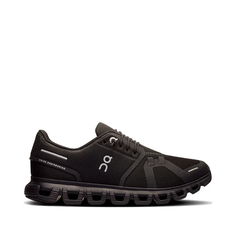 On Women's Cloud 6 Sneaker in Black/Black