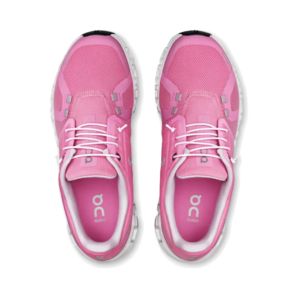On Women's Cloud 6 Sneaker in Raspberry/White