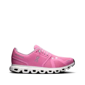 On Women's Cloud 6 Sneaker in Raspberry/White