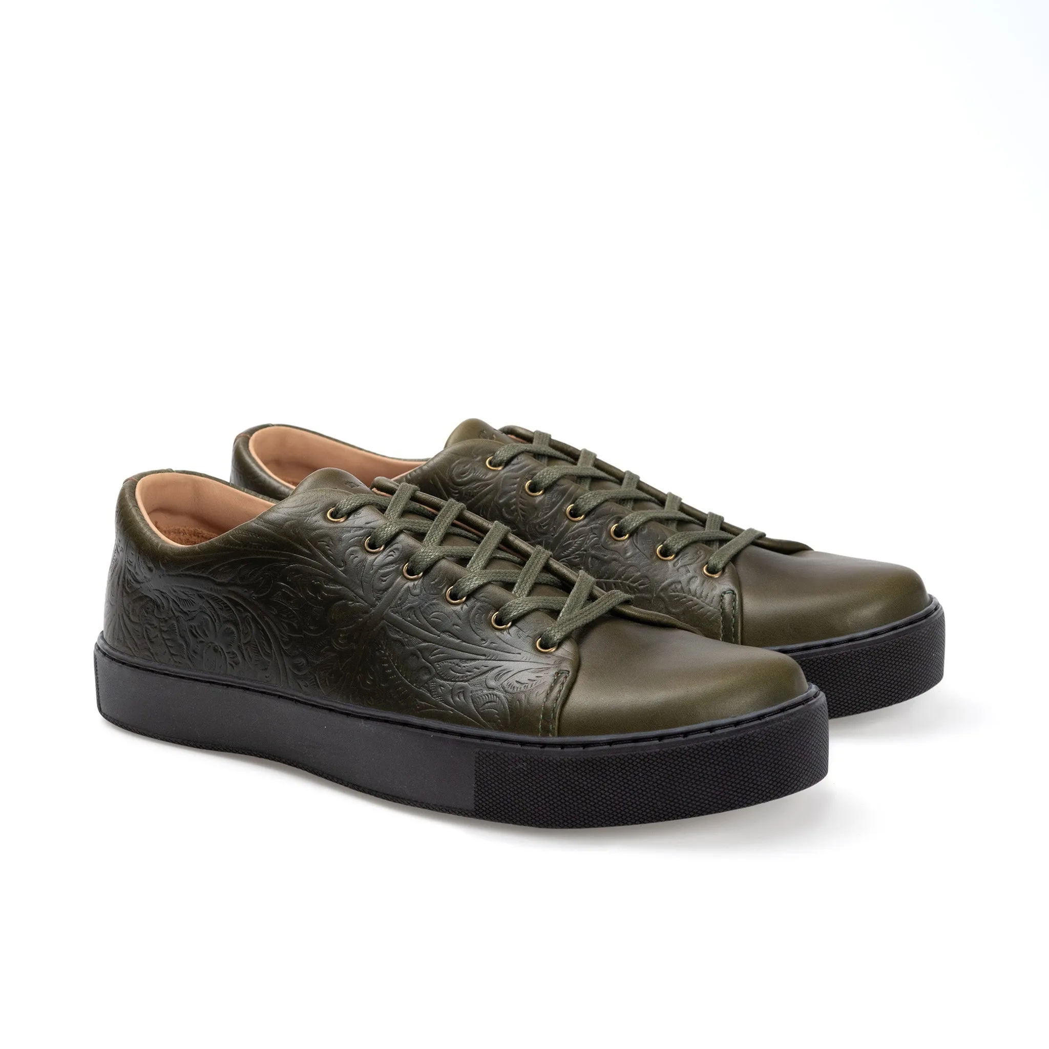 Overstone Derby - Western Floral Forest Green Chromexcel