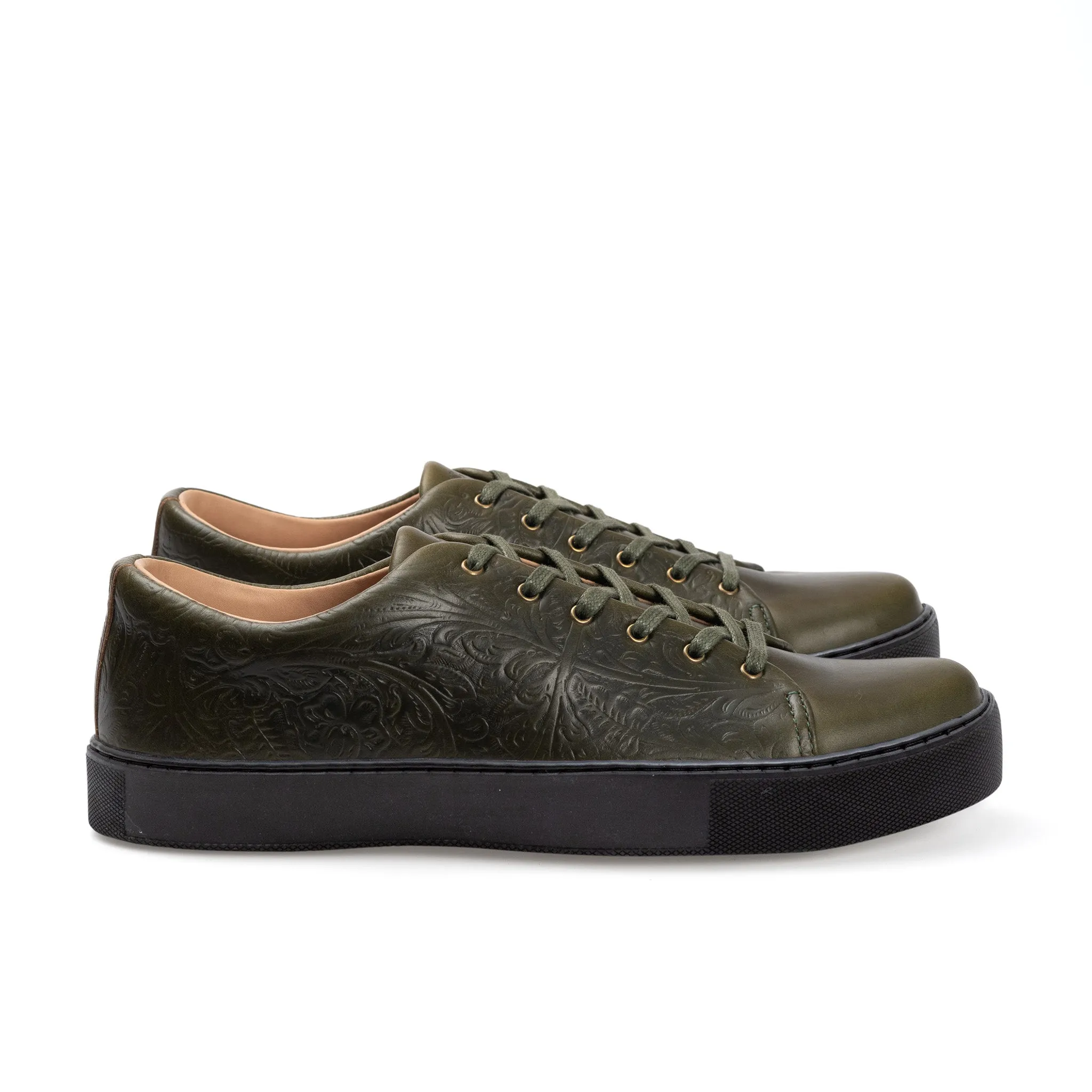 Overstone Derby - Western Floral Forest Green Chromexcel