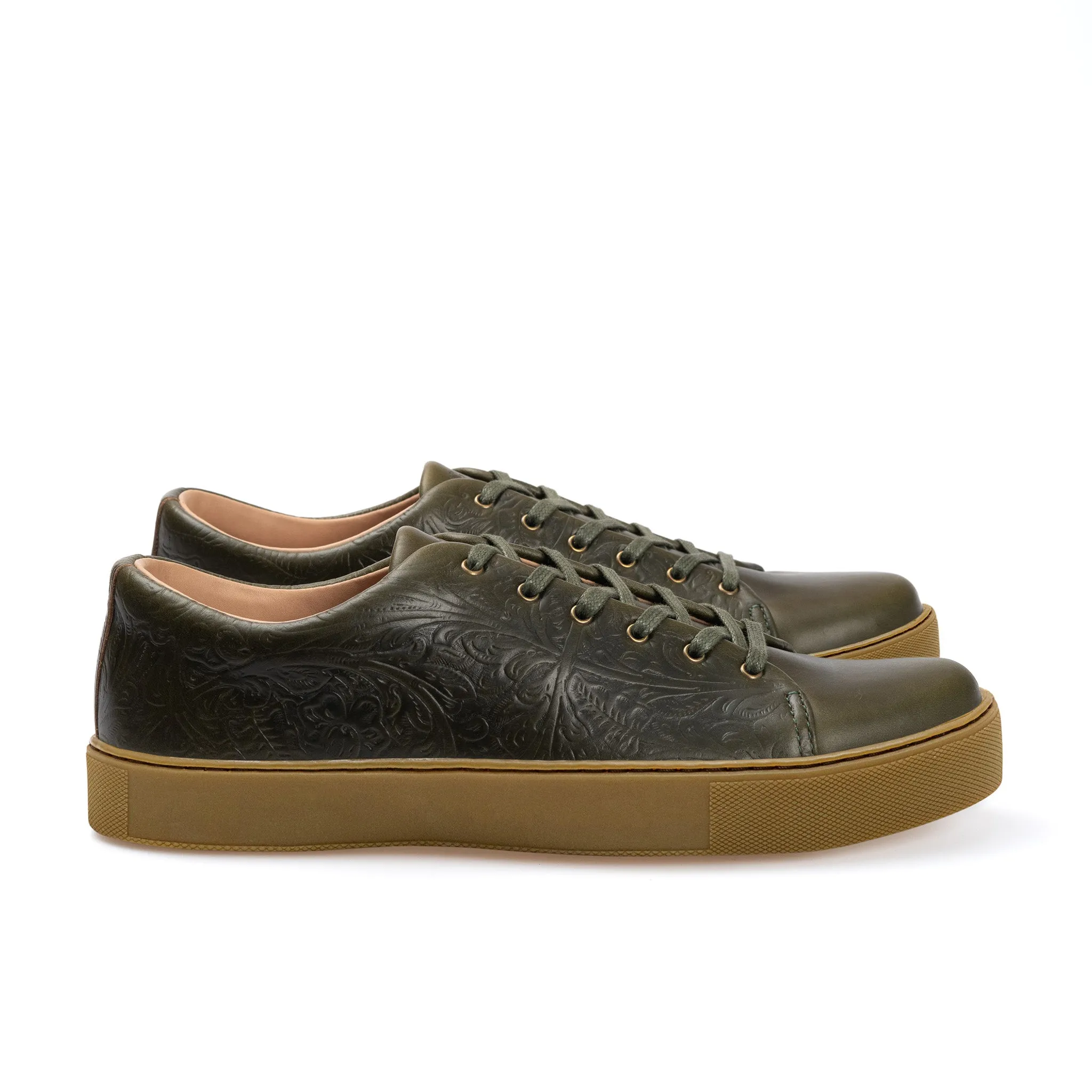 Overstone Derby - Western Floral Forest Green Chromexcel