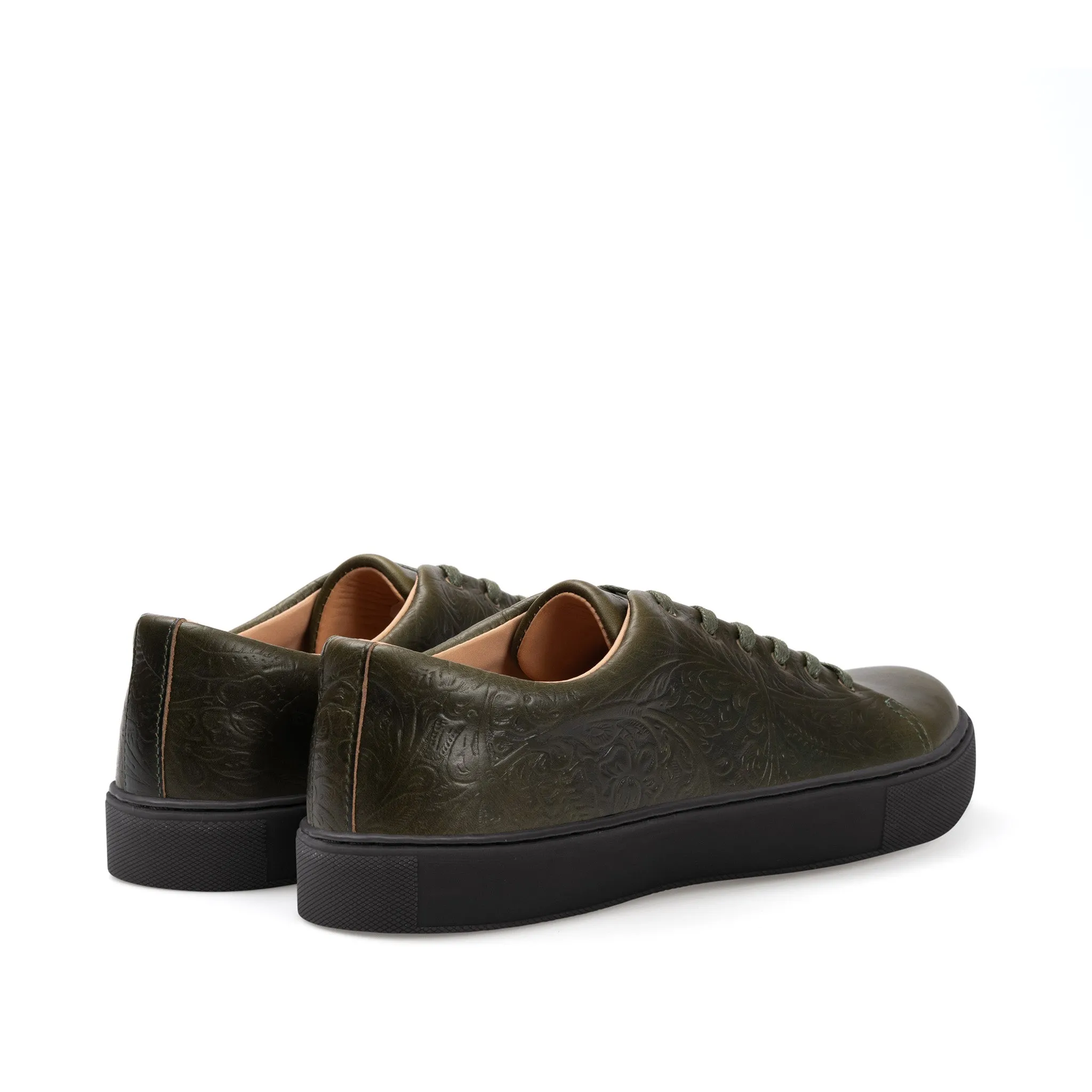 Overstone Derby - Western Floral Forest Green Chromexcel