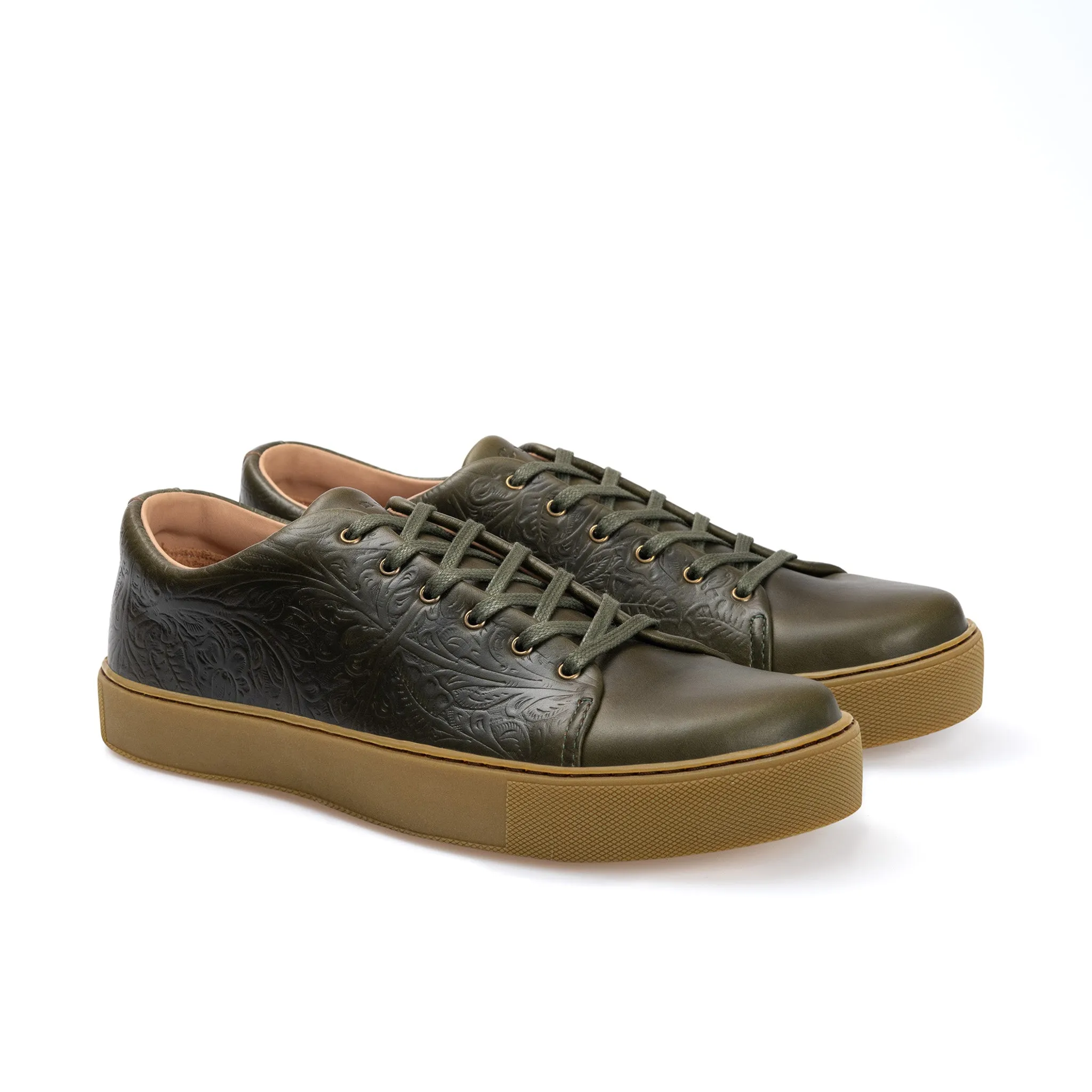 Overstone Derby - Western Floral Forest Green Chromexcel