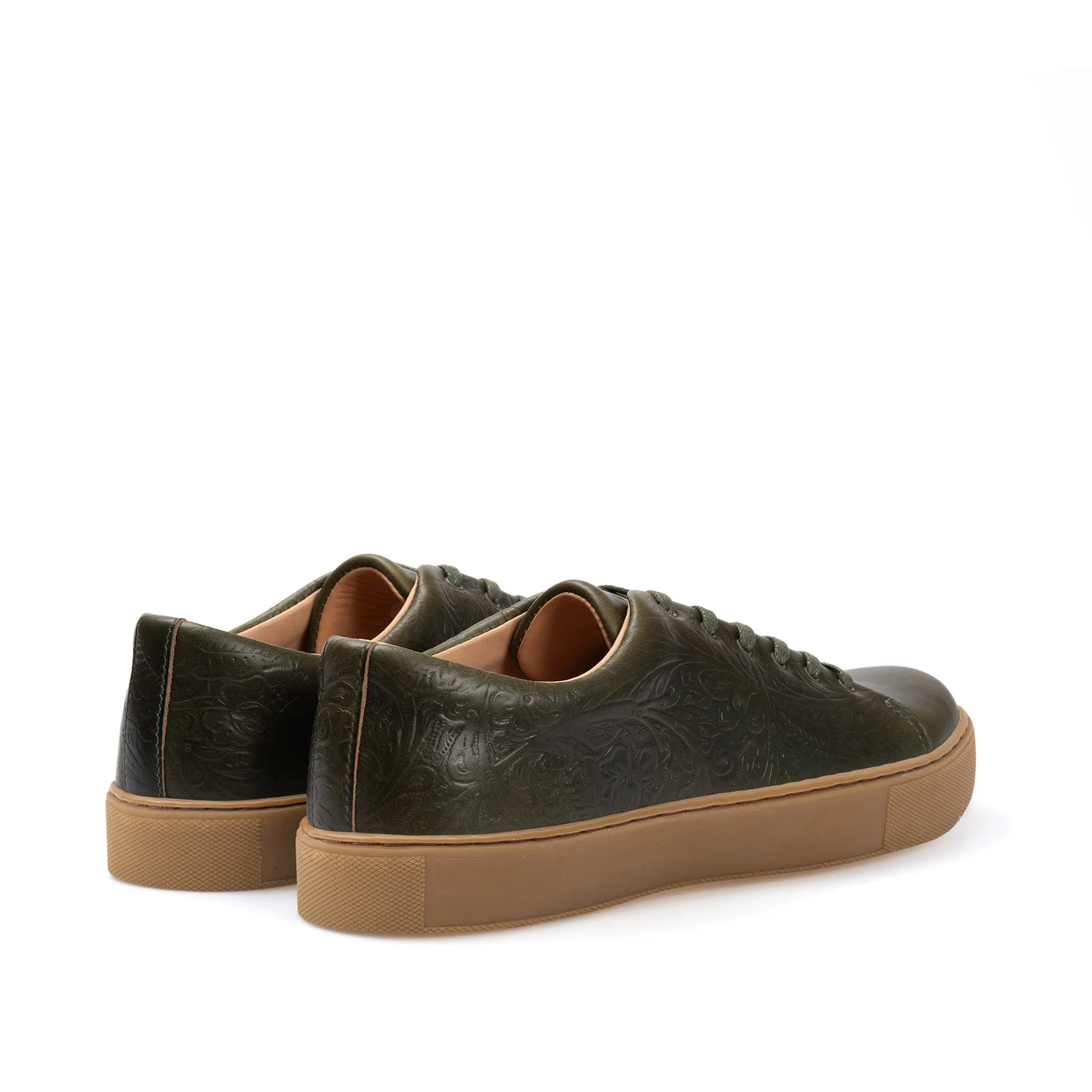 Overstone Derby - Western Floral Forest Green Chromexcel