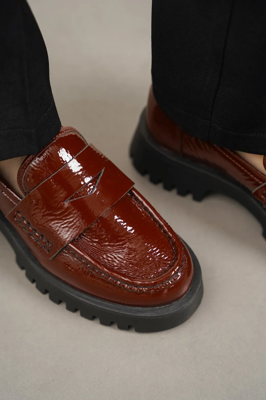 PATENT LEATHER LOAFERS