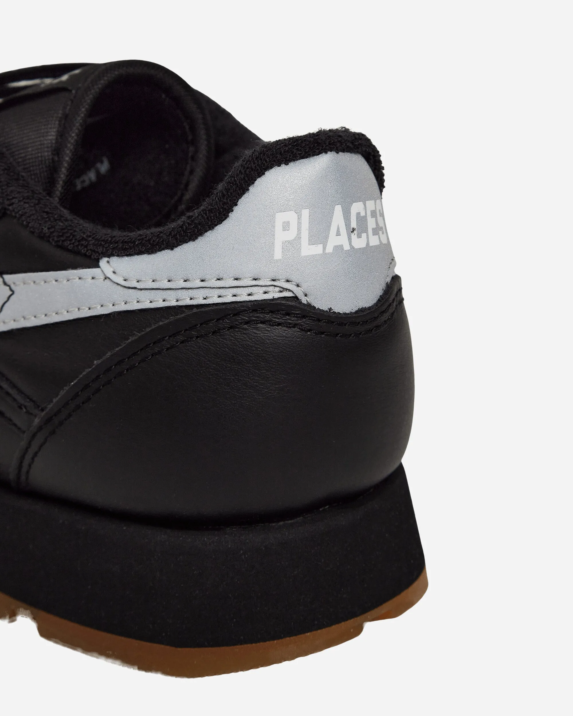 PLACES FACES Classic Leather Sneakers Black / Silver