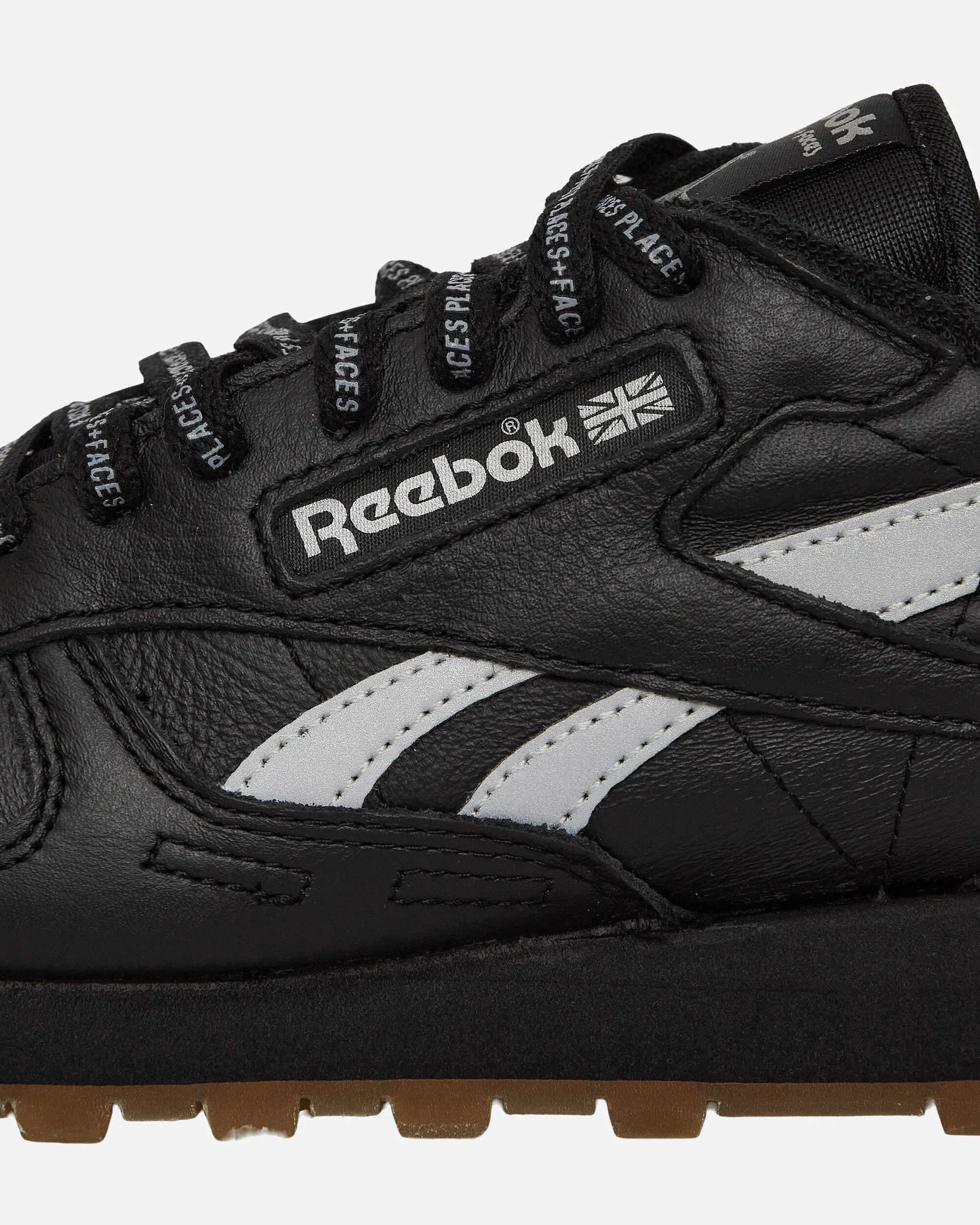 PLACES FACES Classic Leather Sneakers Black / Silver