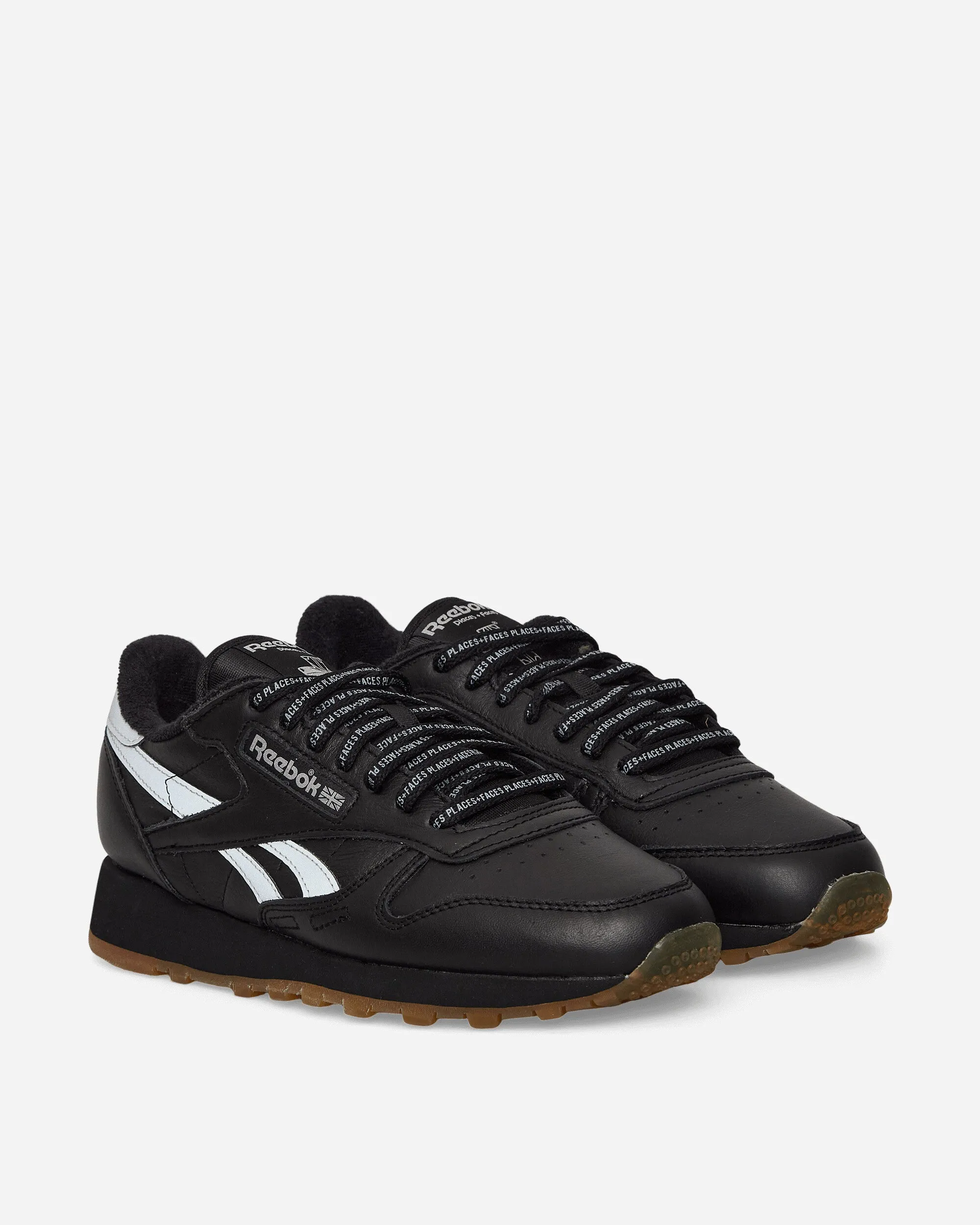 PLACES FACES Classic Leather Sneakers Black / Silver