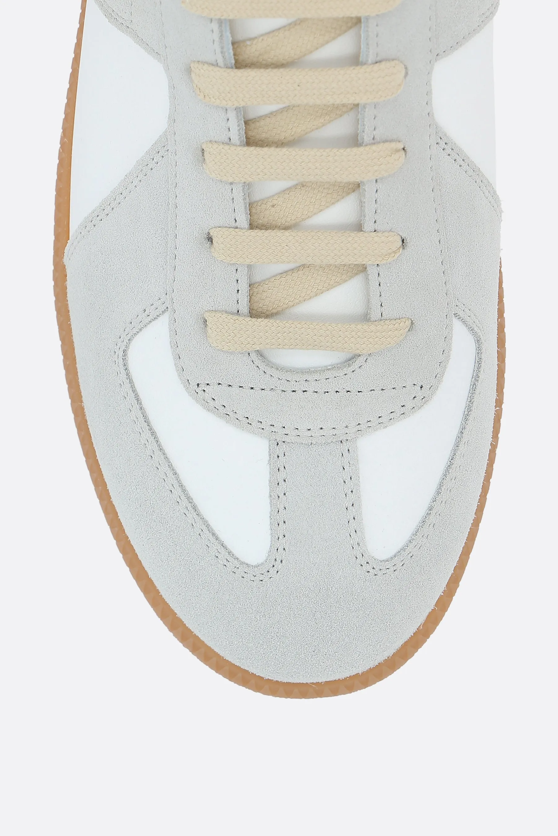 Replica smooth leather and suede sneakers