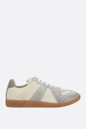 Replica sneakers in nylon and suede